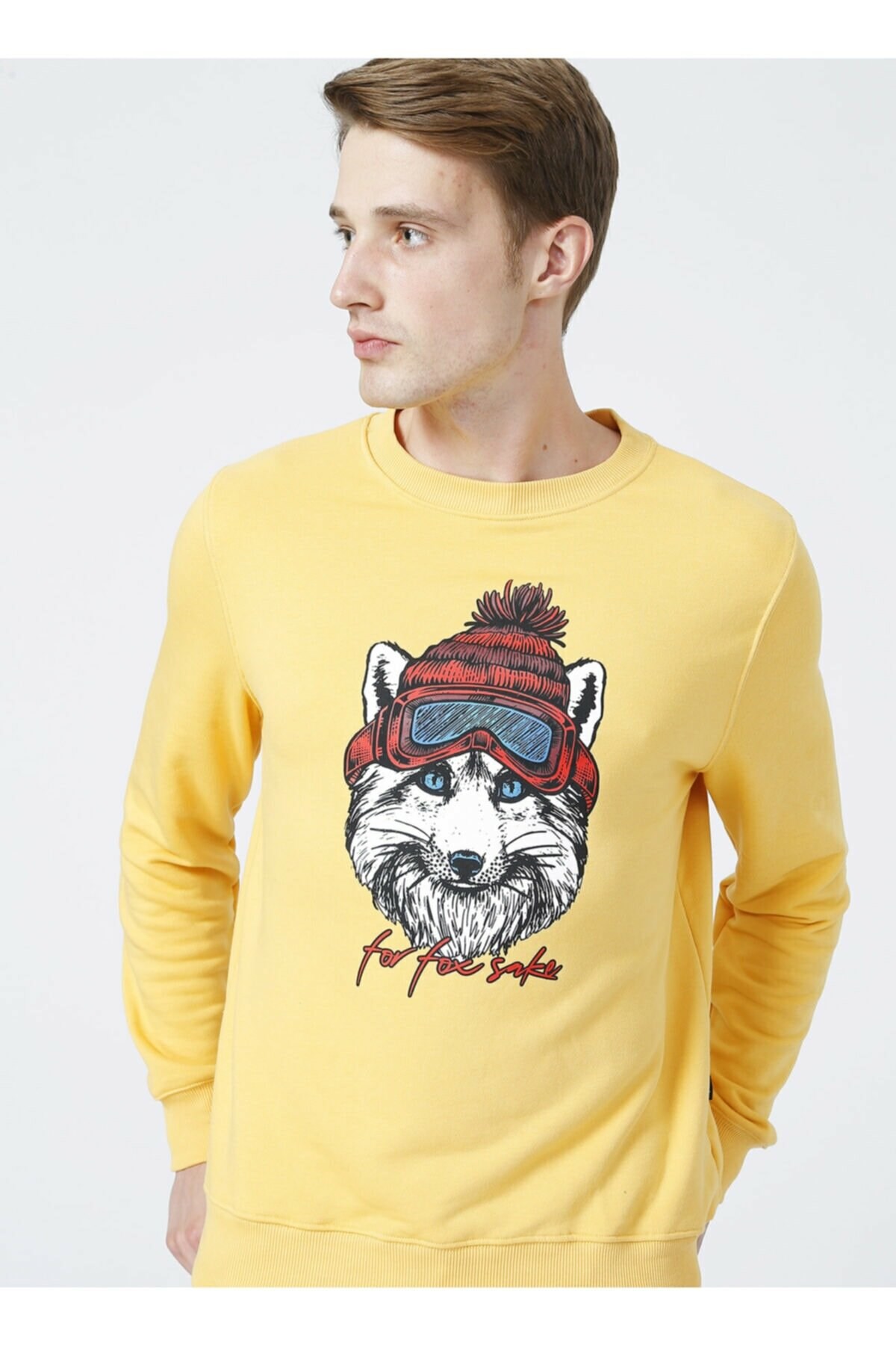 BAD BEARSweatshirtBad Bear Snowfox Crewneck Erkek Sweatshirt 21.02.12.006-C25MUSTARD