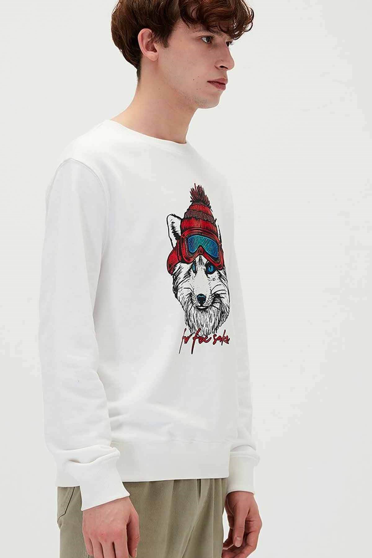 BAD BEARSweatshirtBad Bear Snowfox Crewneck Erkek Sweatshirt 21.02.12.006-C04OFF-WHITE