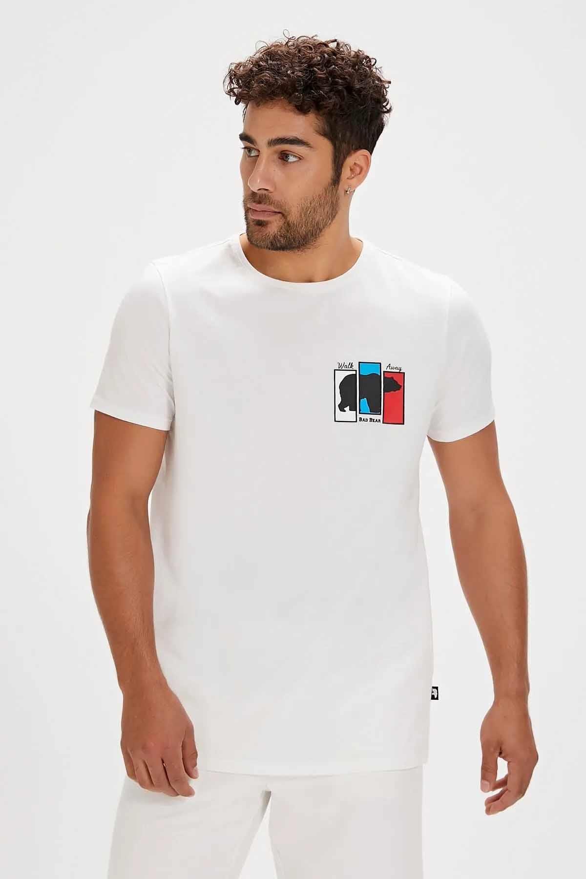 BAD BEARTişörtBad Bear Grizzle T-Shirt Erkek Tişört 24.01.07.019 Off-WhiteBEYAZ