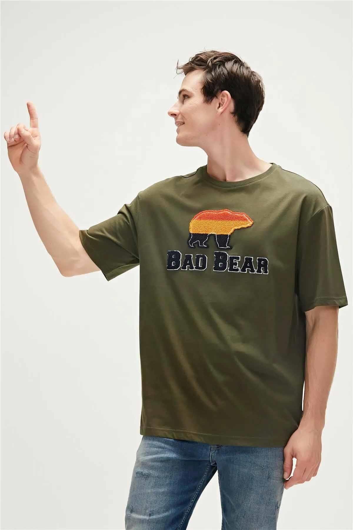 BAD BEARTişörtBad Bear Tripart T-Shirt Erkek Tişört 23.01.07.027 HakiHaki