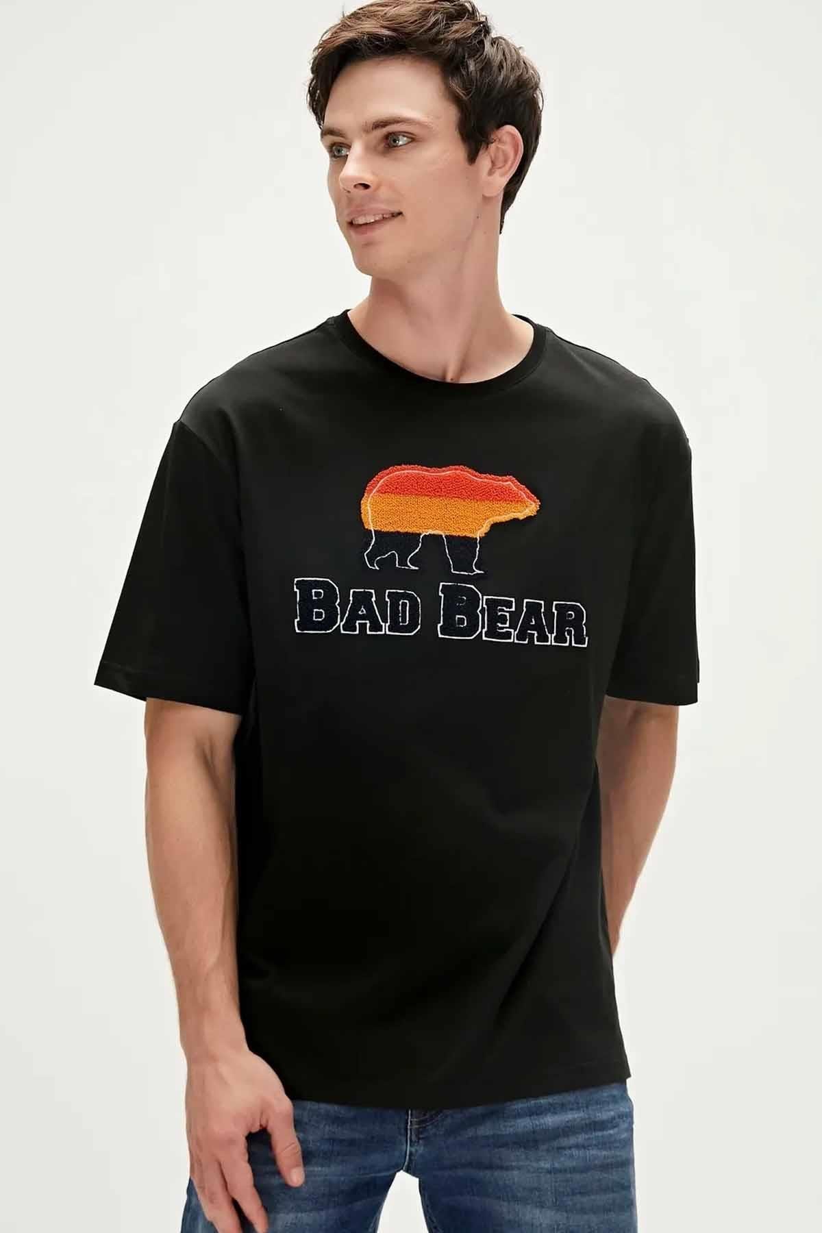BAD BEARTişörtBad Bear Tripart T-Shirt Erkek Tişört 23.01.07.027 NightSIYAH
