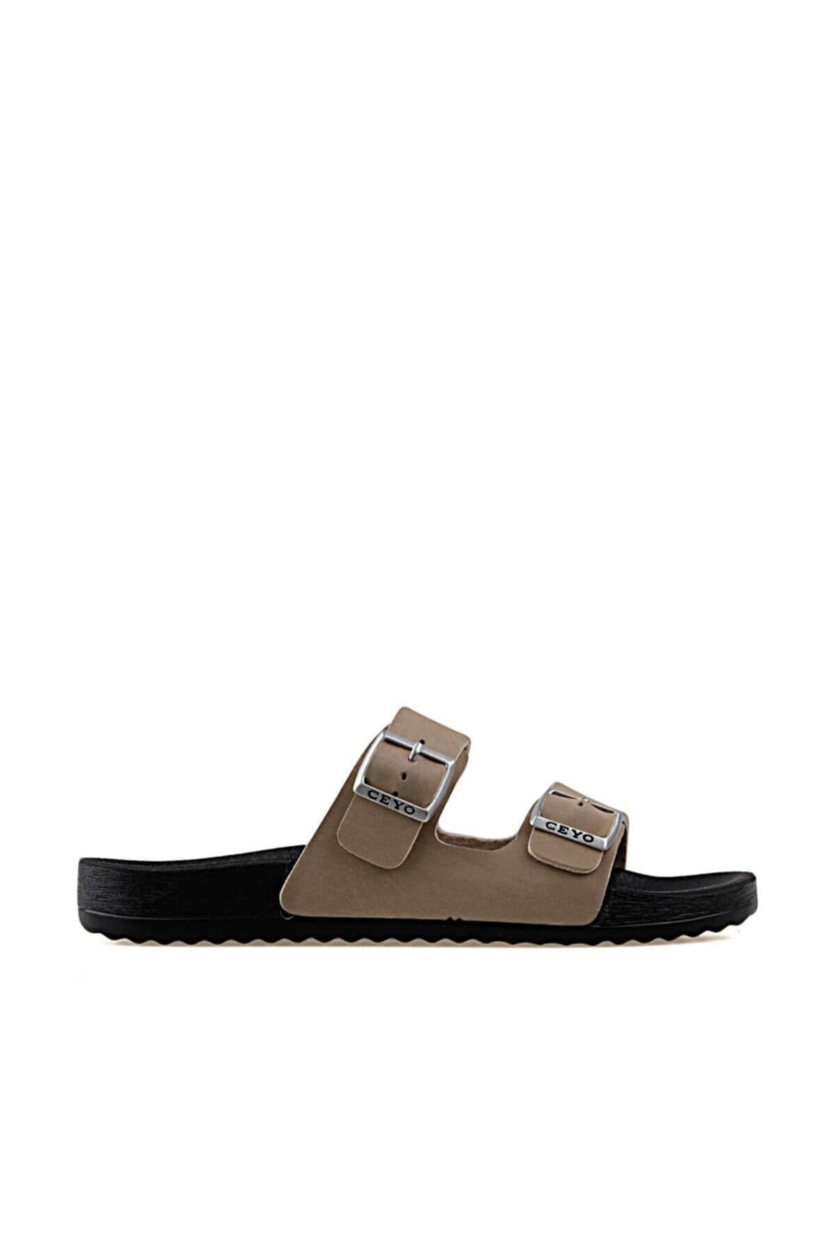 CEYOTerlikCeyo BAHAMA-10 Kadın Terlik Ayakkabı 01716Camel