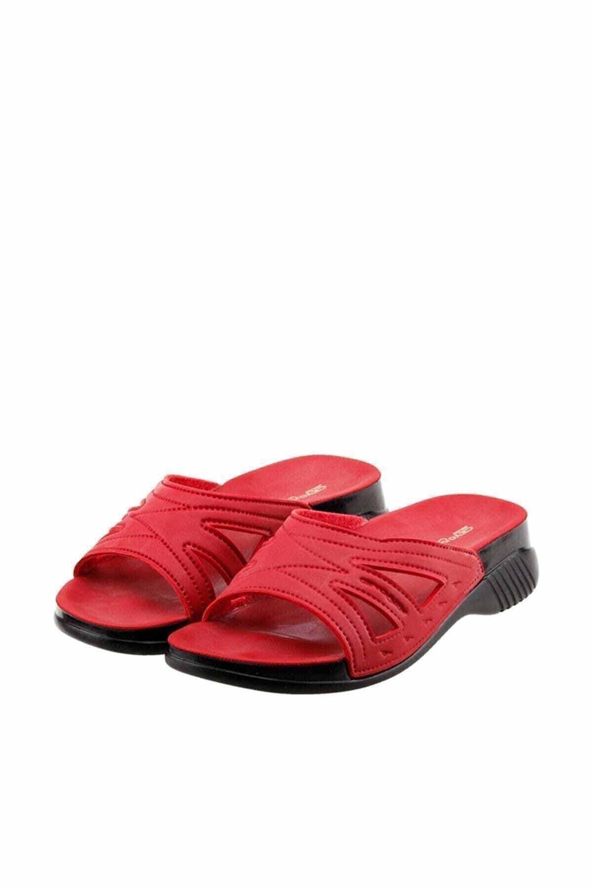 CEYOTerlikCeyo Belıze RK-600 Kadın Terlik Ayakkabı BELIZEKIRMIZI