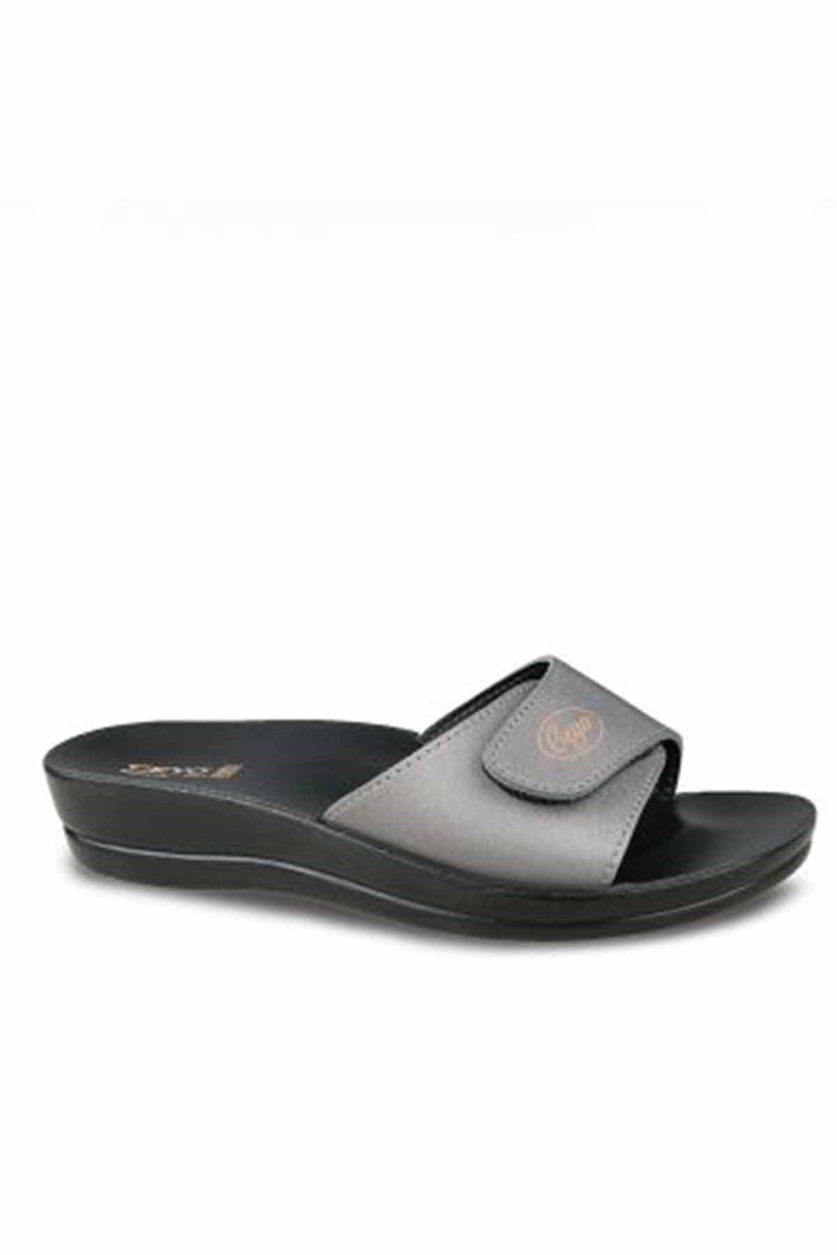 CEYOTerlikCeyo MINERVA TOKALI Kadın Terlik Ayakkabı 02302PLATIN