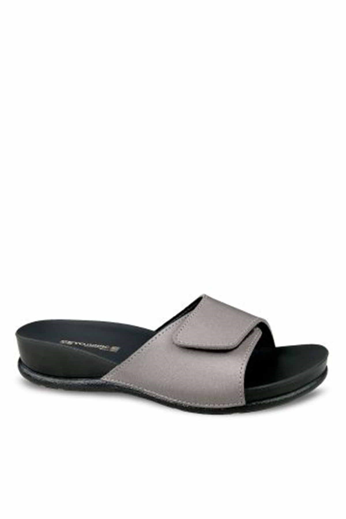 CEYOTerlikCeyo OLIVA-6 Kadın Terlik Ayakkabı 03221PLATIN