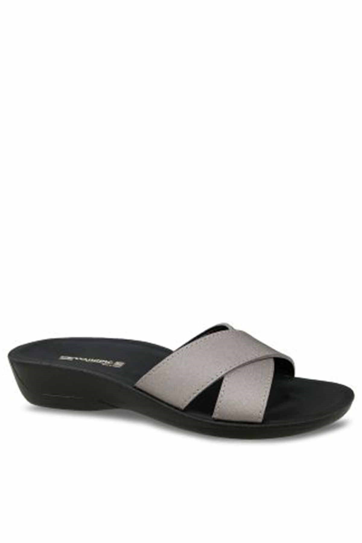 CEYOTerlikCeyo SIENA-14 Kadın Terlik Ayakkabı 03227PLATIN