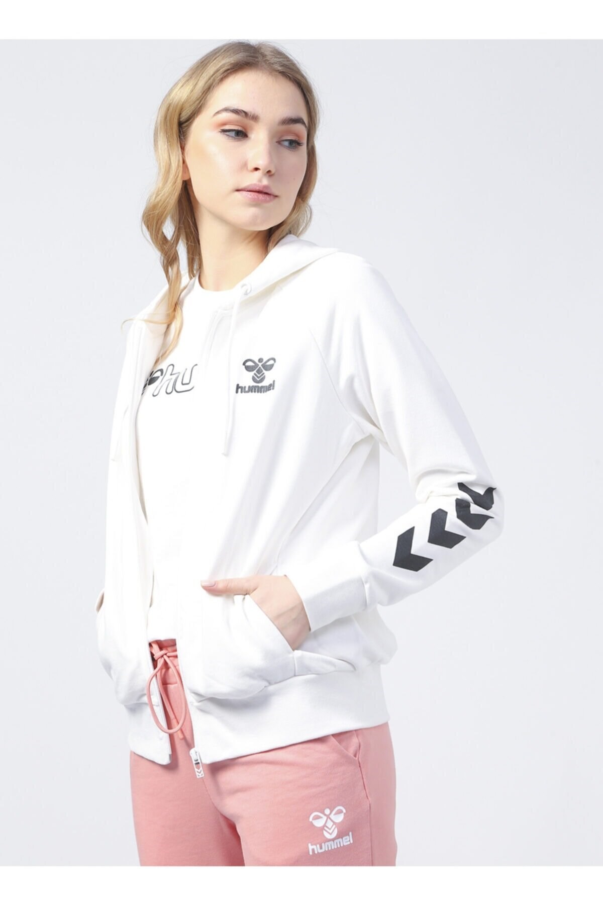 HUMMELCeketHummel T-Noni 2.0 Zip Hoodie Kadın Ceket 921458-9003OFF WHITE