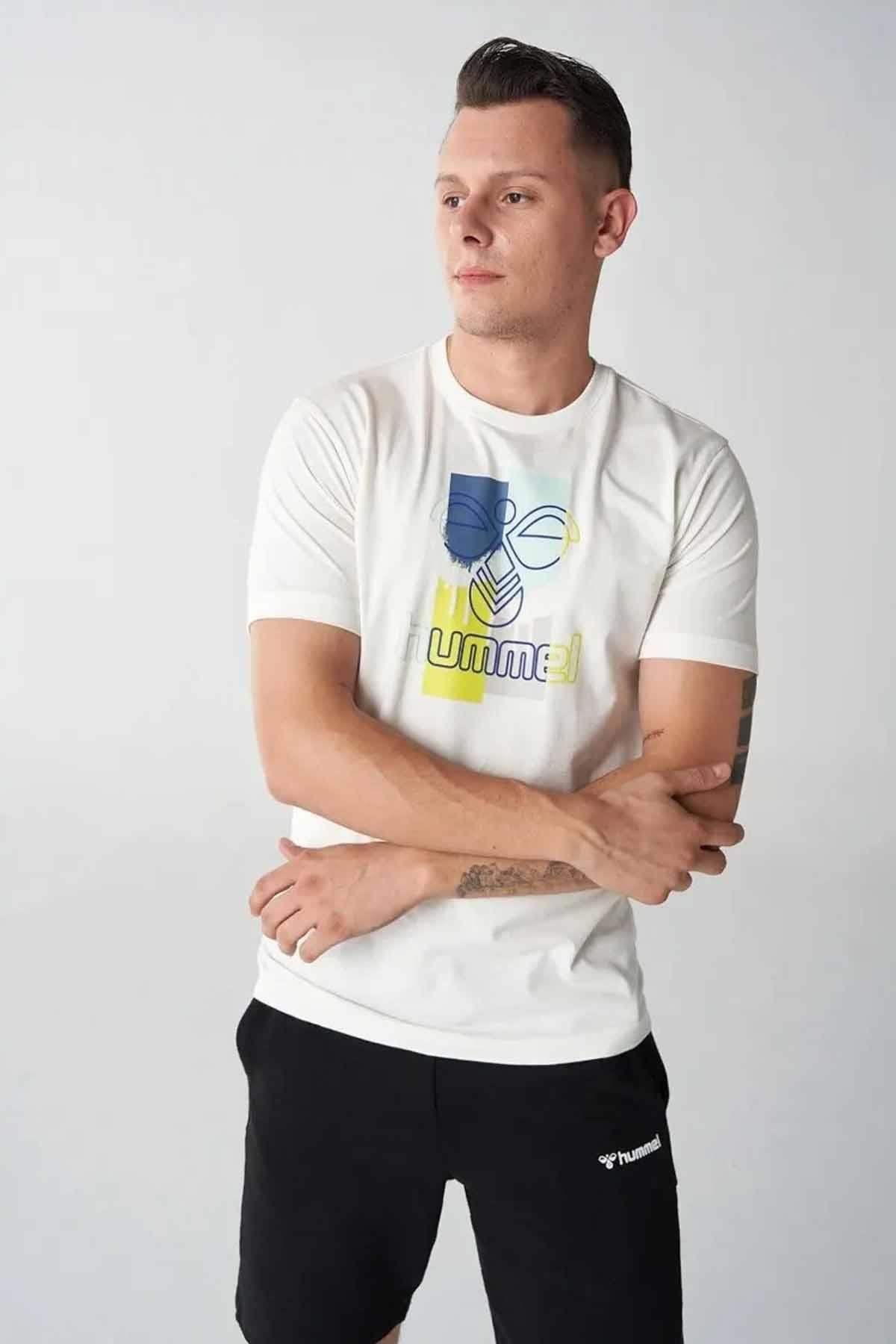 HUMMELTişörtHummel GODRIC T-SHIRT S/S Erkek Tişört 911801-9003OFF WHITE