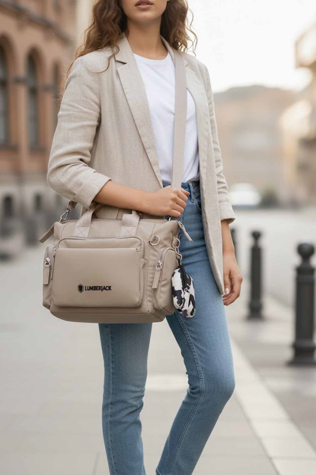 LUMBERJACKOmuz ÇantaLumberjack PRST Çok Cepli Omuz Çantası Kadın Omuz Çanta 102689534Bej