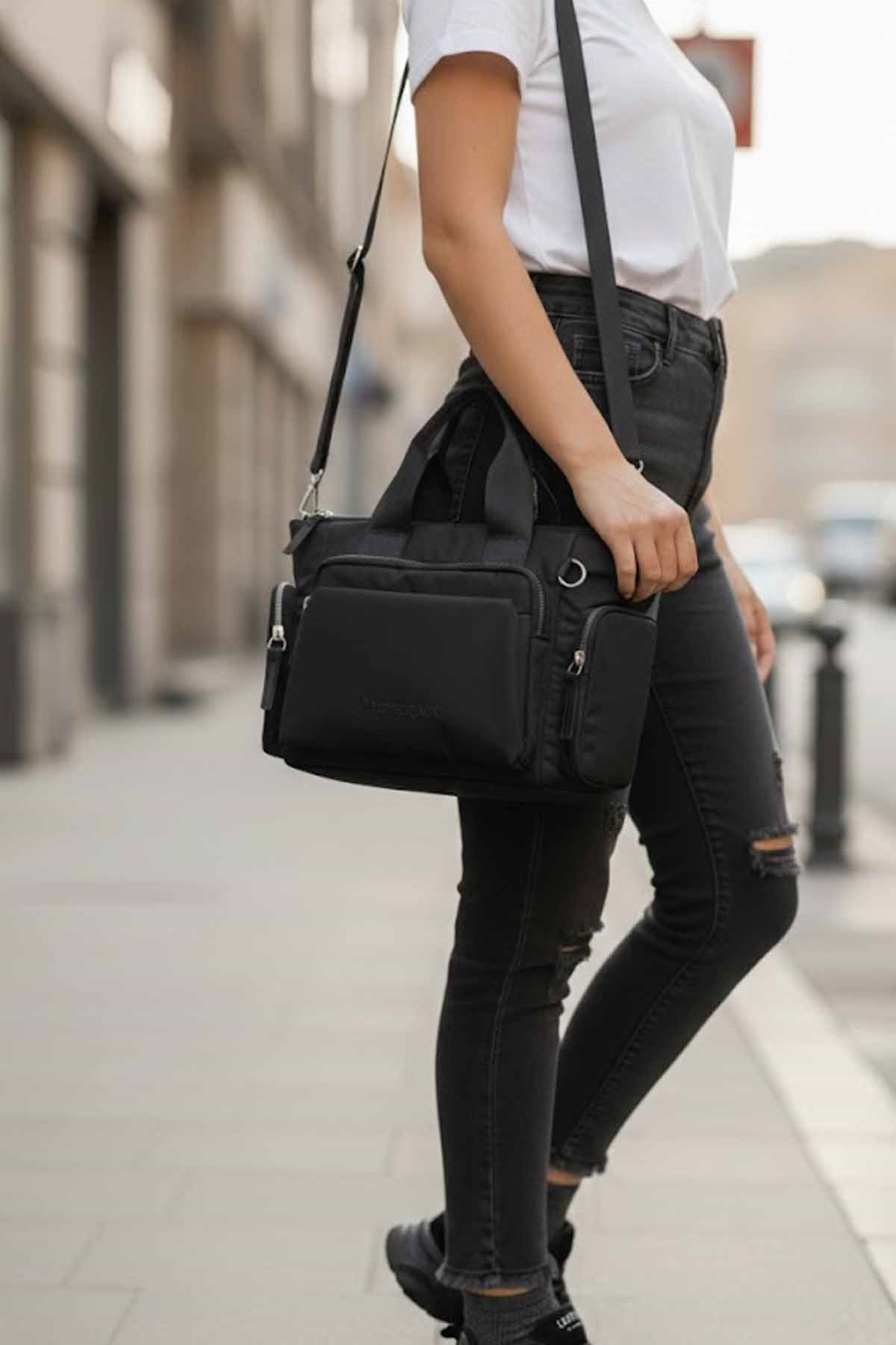 LUMBERJACKOmuz ÇantaLumberjack PRST Çok Cepli Omuz Çantası Kadın Omuz Çanta 102689533Siyah