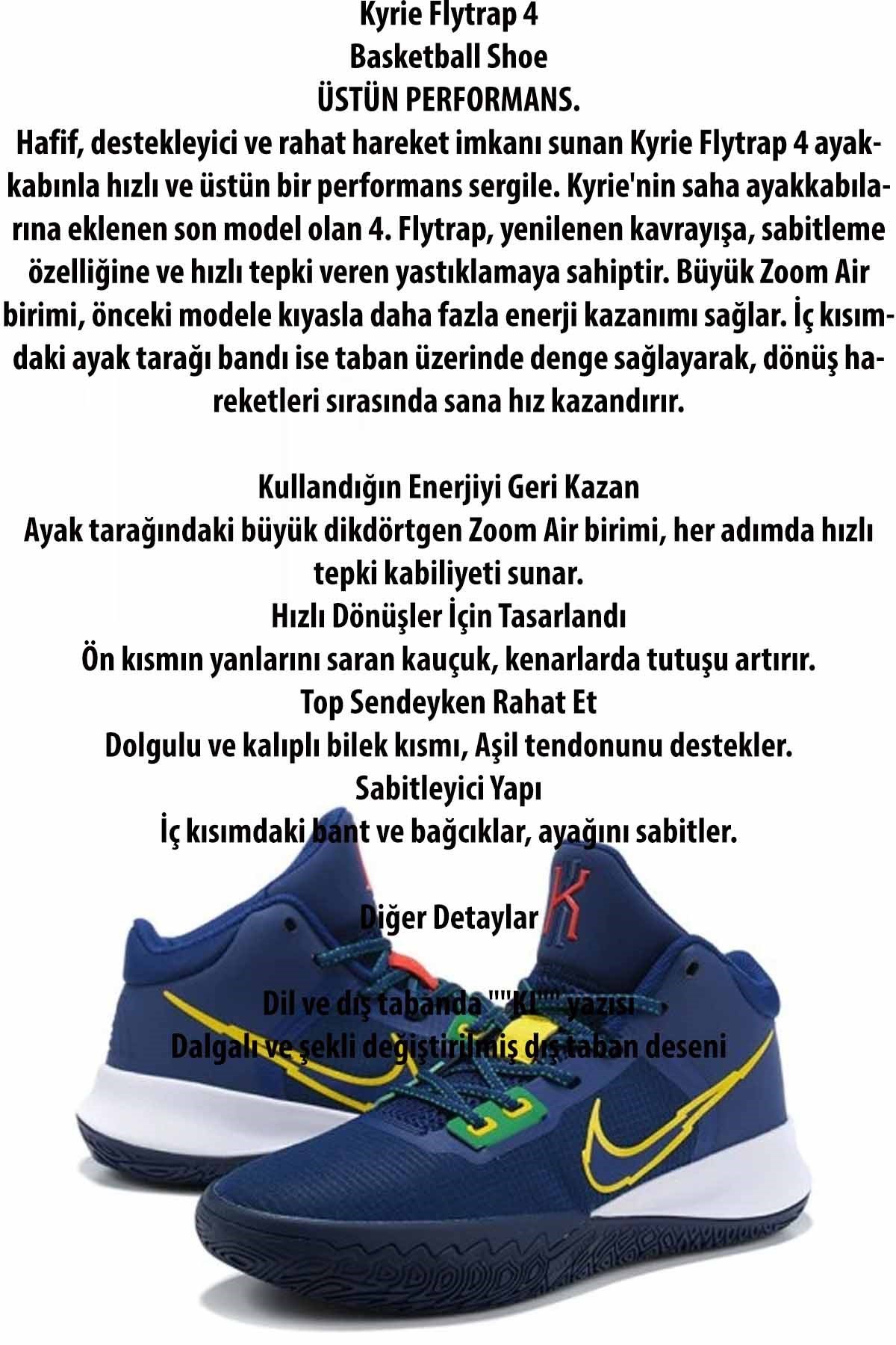 NIKE BasketbolKyrıe Flytrap Iv Erkek Basketbol Ayakkabı CT1972-400-Lacivert