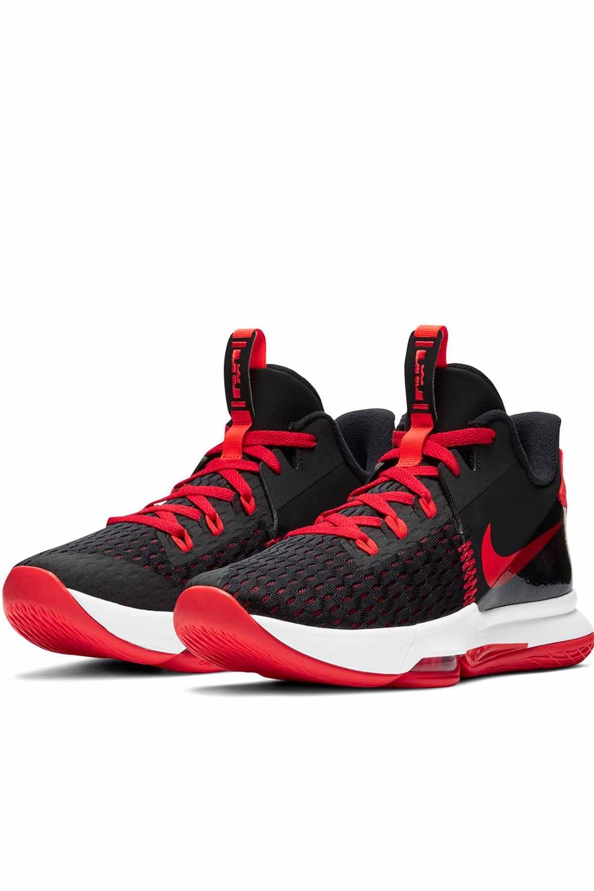 NIKE BasketbolLebron Witness V Erkek Basketbol Ayakkabı CQ9380-005-Siyah-Krmz