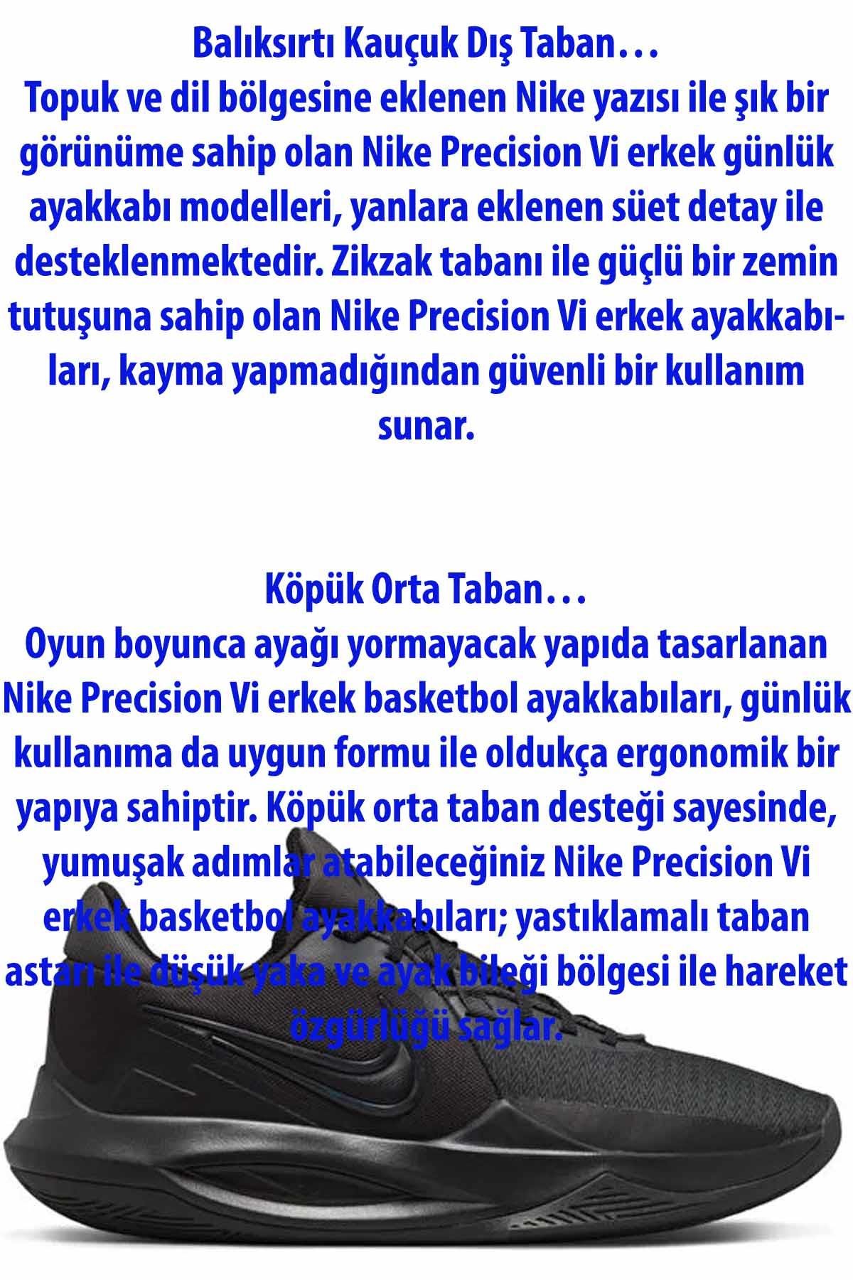 NIKEBasketbolNike Precision VI Unisex Basketbol Ayakkabı DD9535-001-Siyah
