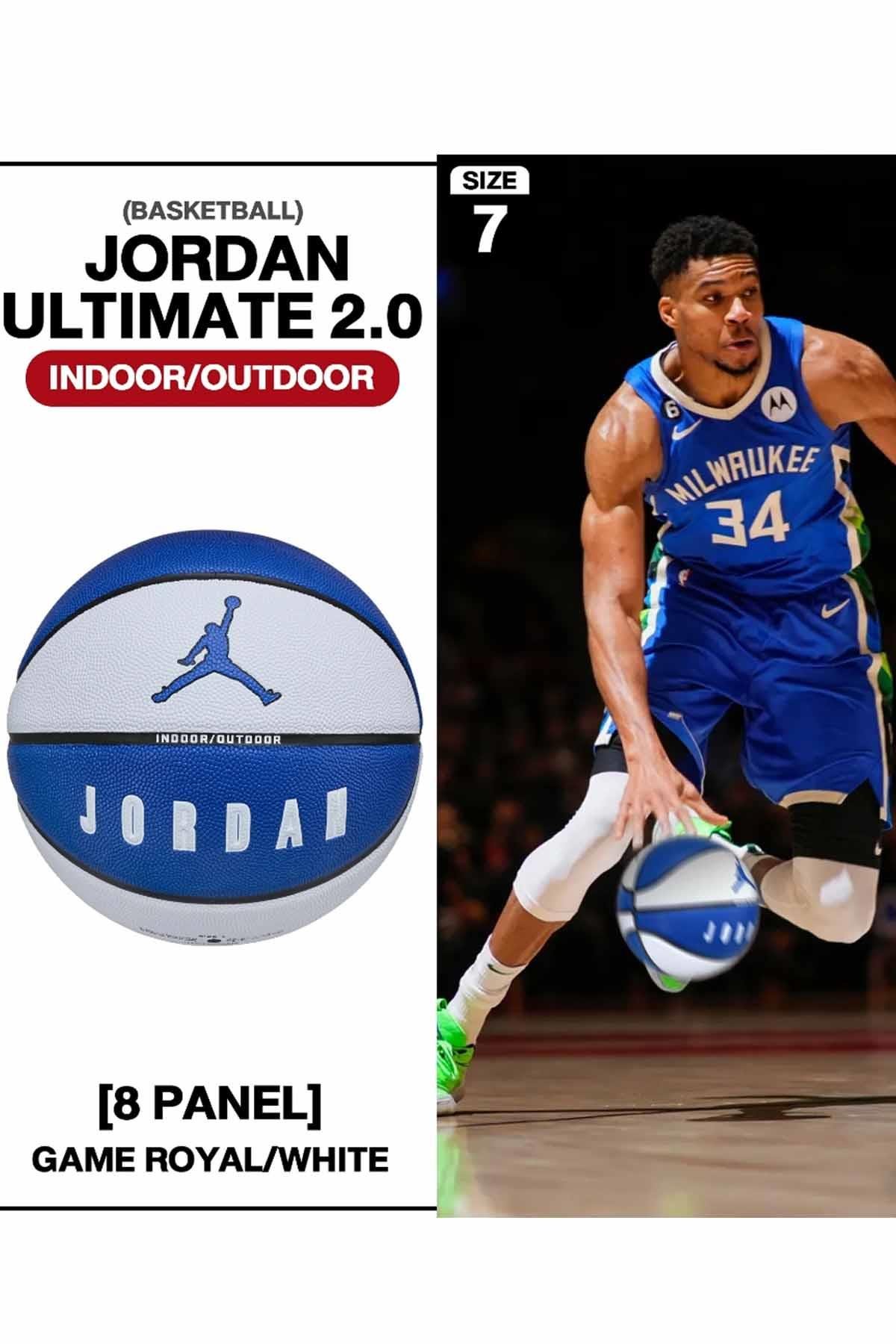 NIKEBasketbol TopuNike Jordan Ultimate 2.0 8P Deflated Unisex Basketbol Topu J.100.8254.410-Beyaz/Mavi