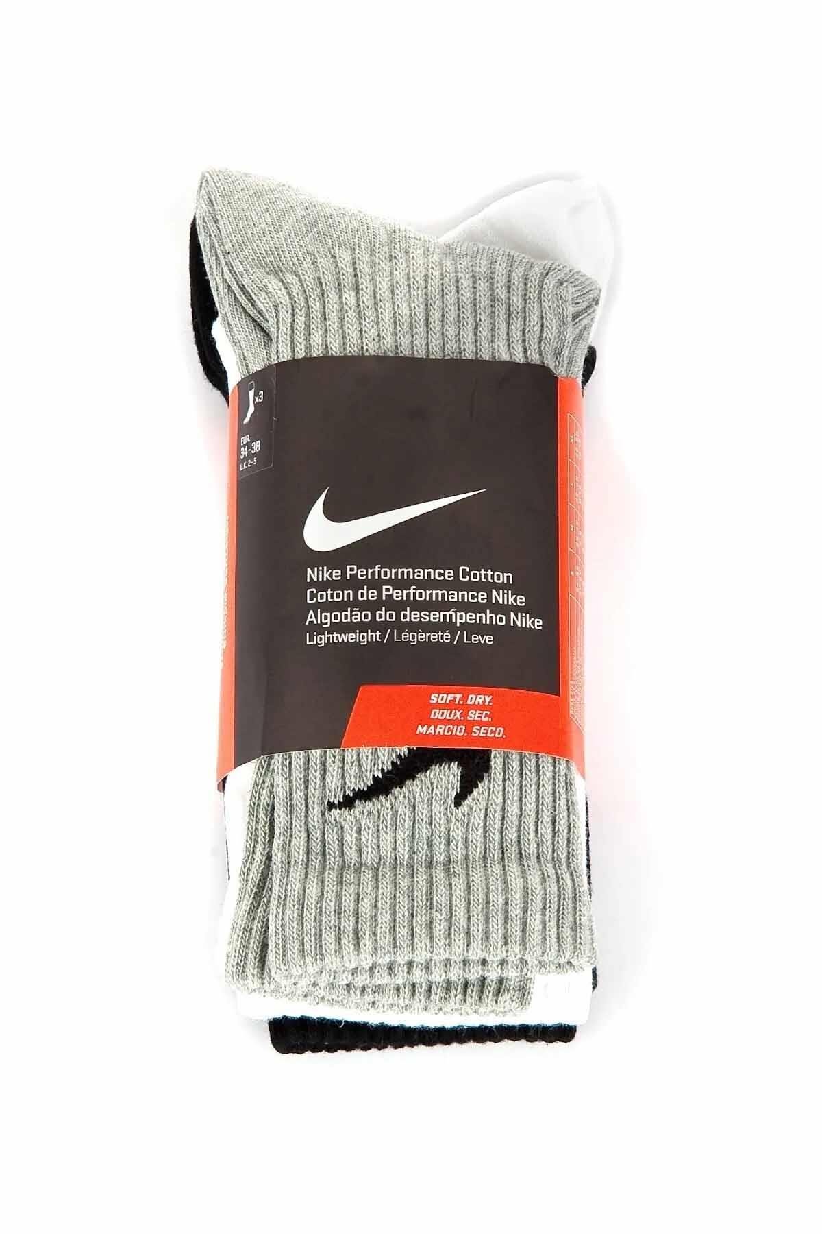 NIKEÇorapNike Çorap U Nk Perf Ltwt Crew 3Pr Unisex Çorap SX4704-901-Çok Renkli