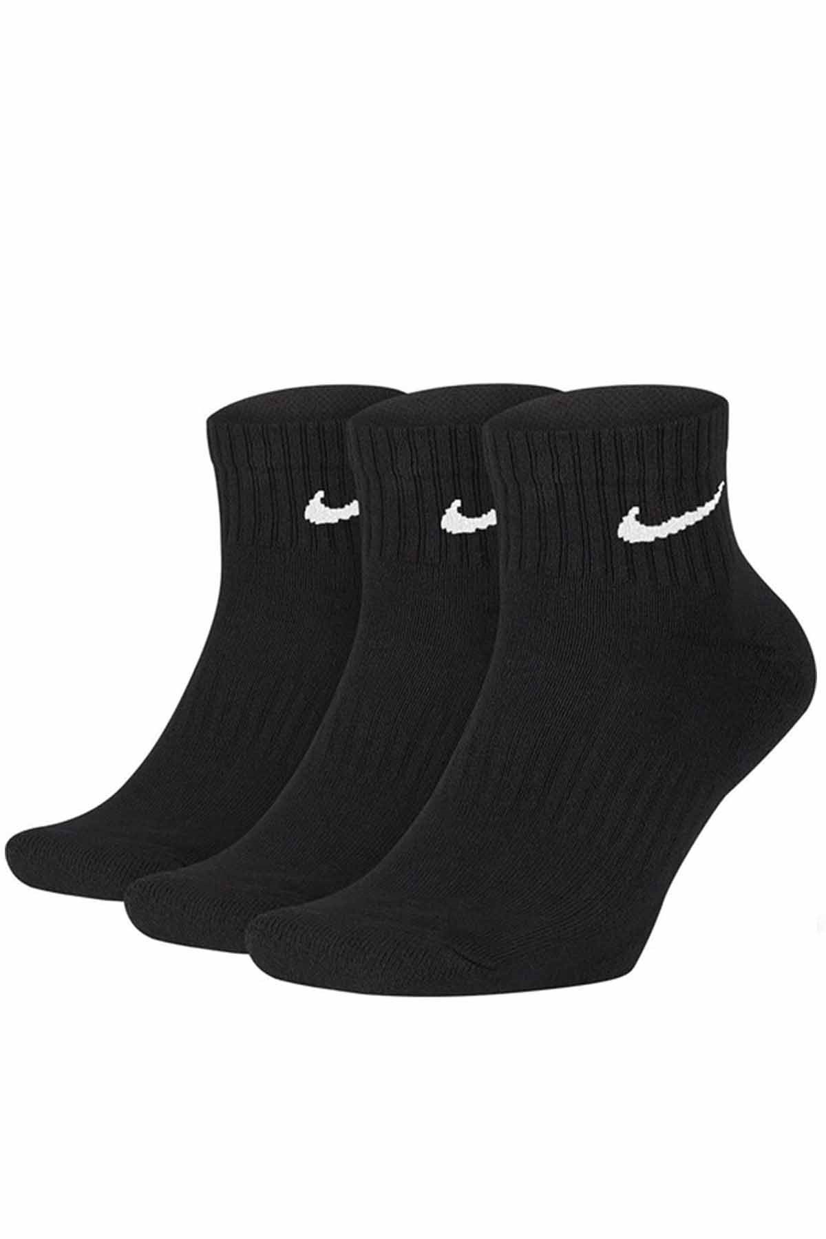 NIKEÇorapNike Everyday Cushioned Training Ankle Socks (3 Pairs) Unisex Çorap SX7667-010-Siyah