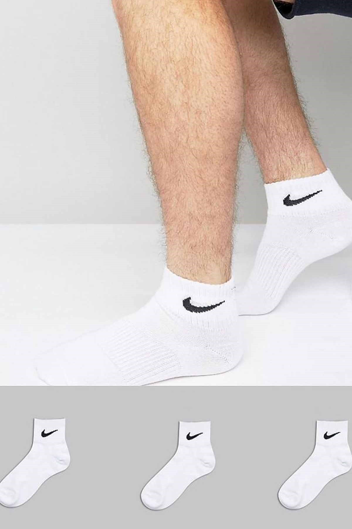 NIKEÇorapNike Lightweight 3Pr Çorap Unisex Çorap SX4706-101-BEYAZ