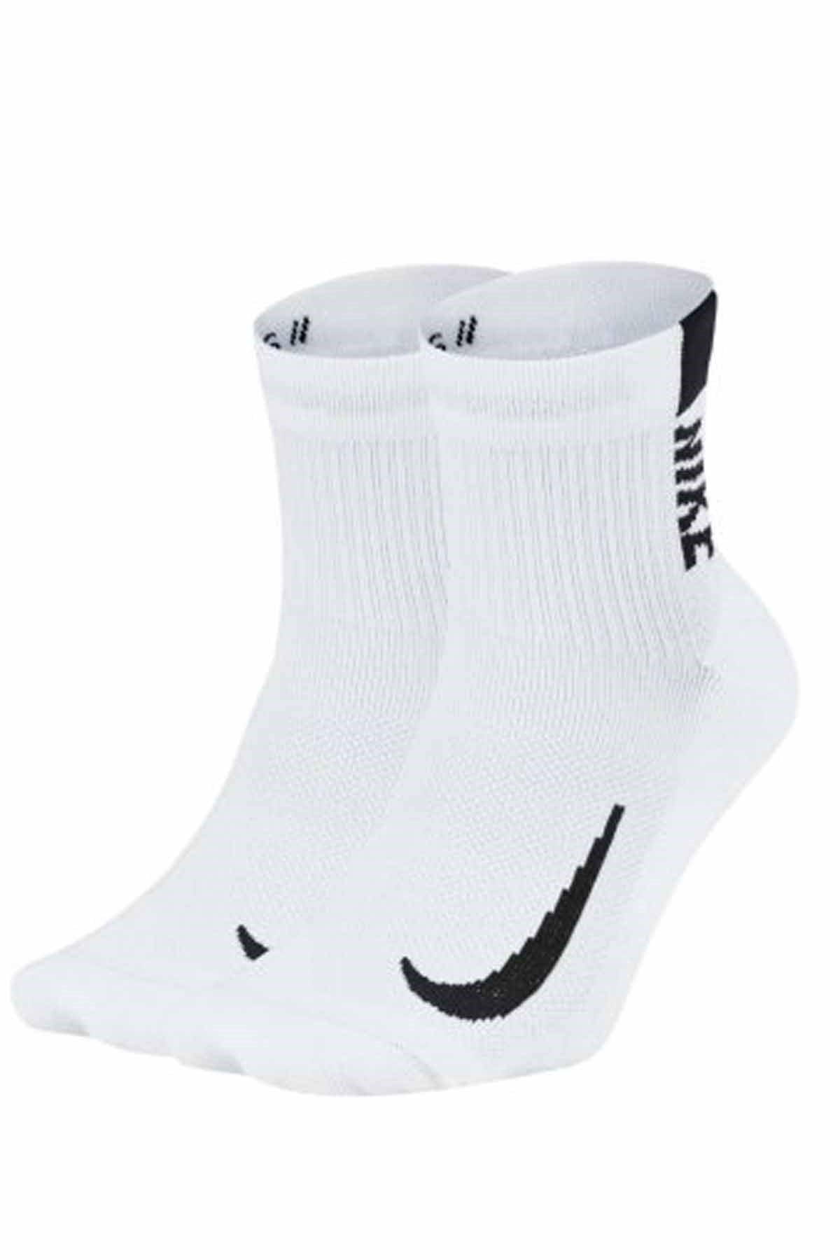 NIKEÇorapNike Multiplier Running Ankle Socks (2 Pair) Unisex Çorap SX7556-100-BEYAZ