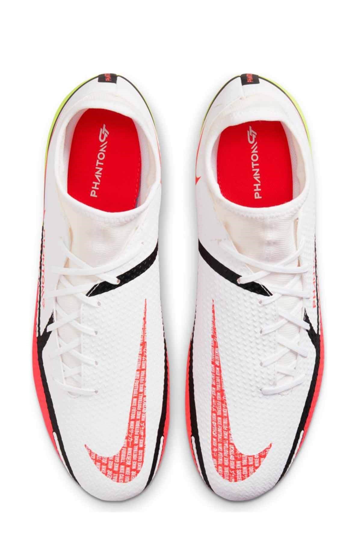 NIKEÇoraplı KramponNike Phantom GT2 Academy DF FG/MG Erkek Çoraplı Krampon Ayakkabı DC0797-167-BEYAZ