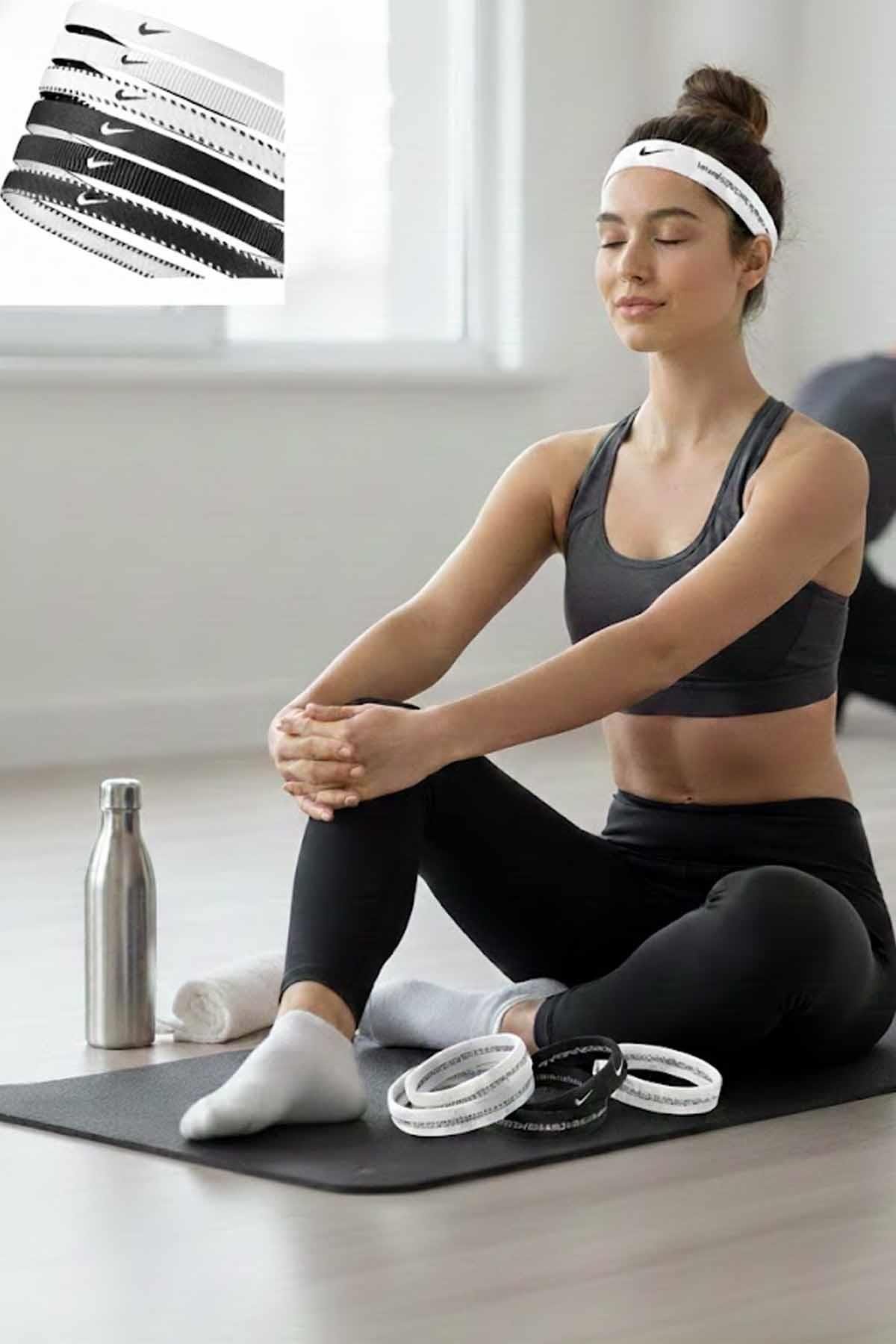 NIKESaç BandıNike Flex Classic Headbands 6Pk Unisex Saç Bandı N.101.1927.189.OS-White