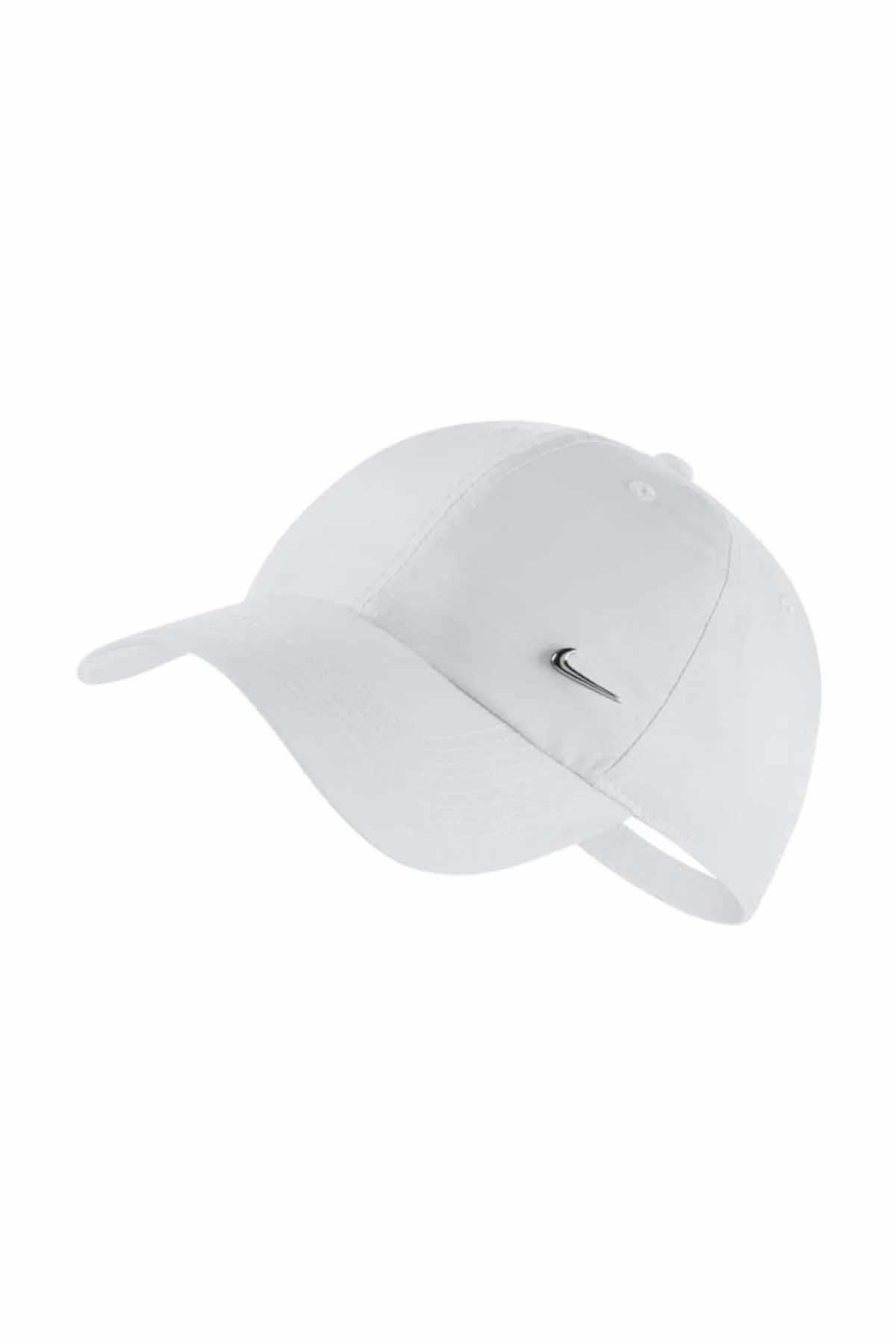 NIKEŞapkaNike Dri Fit Club Cap Metal Swoosh Unisex Şapka FB5064-100-BEYAZ
