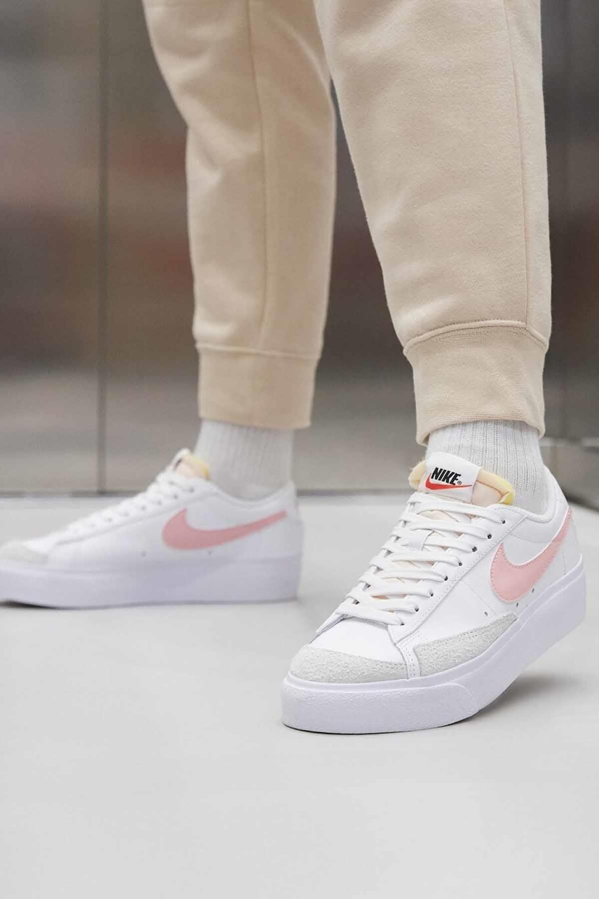 NIKESneakerNike Blazer Low Platform Kadın Sneaker Ayakkabı DJ0292-103-BEYAZ