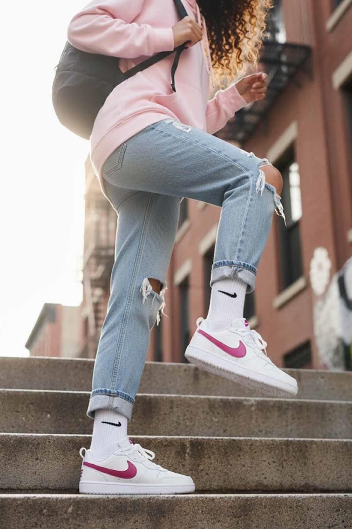 NIKESneakerNike Court Borough LOW Kadın Sneaker Ayakkabı DV5456-010-BEYAZ