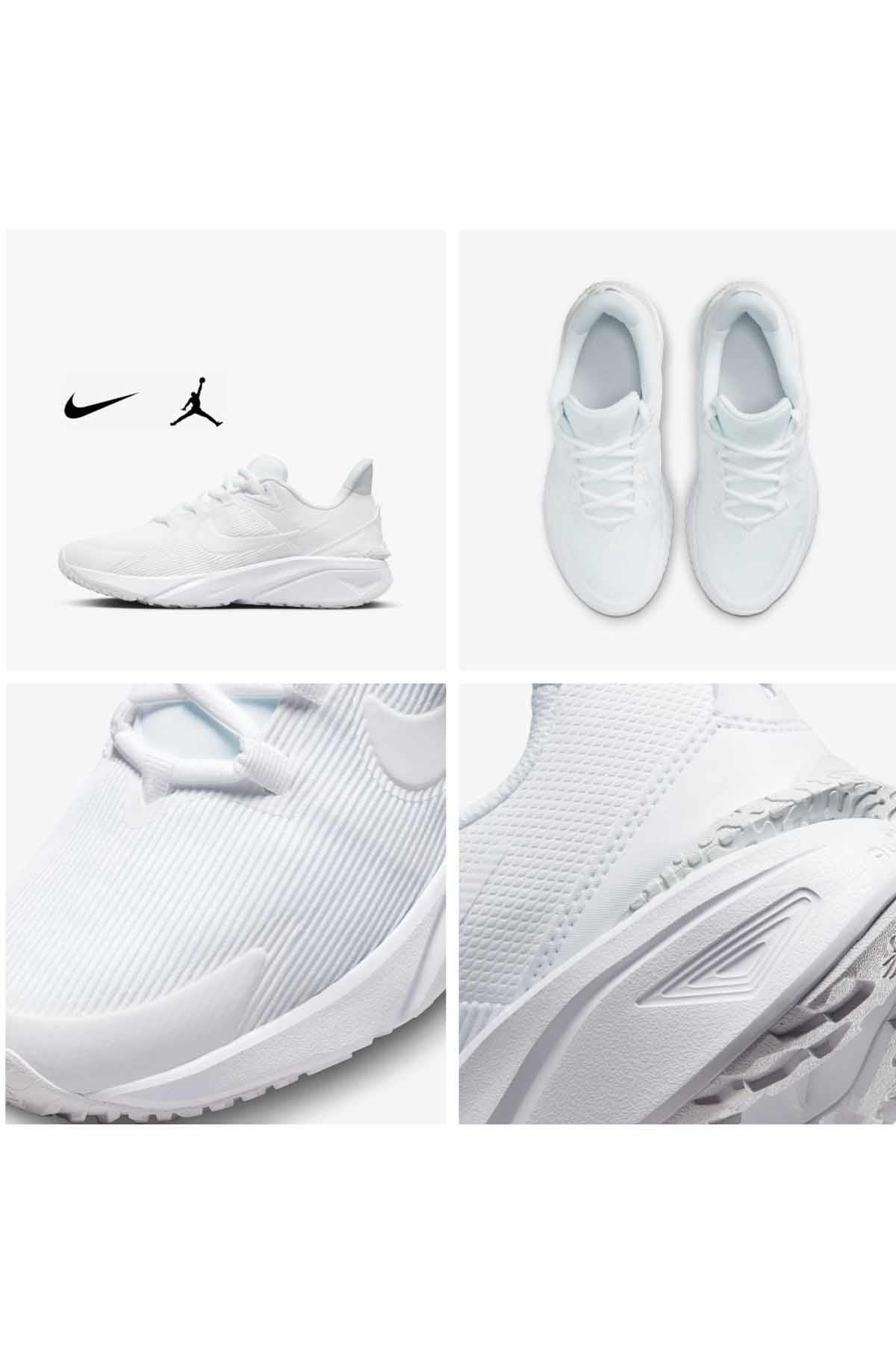 NIKESneakerNike Star Runner 4 NN Kadın Sneaker Ayakkabı DX7615-100-BEYAZ