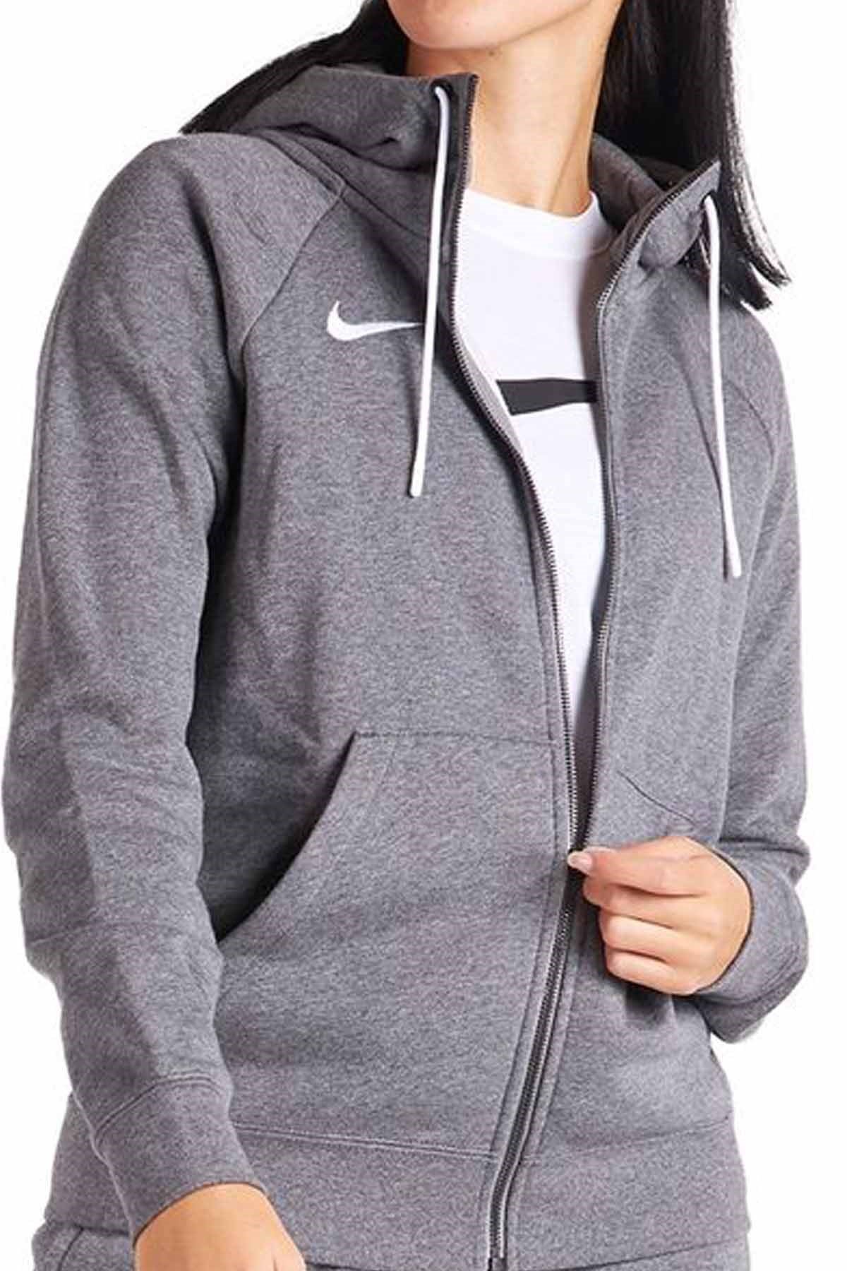 NIKESweatshirtNike Ful Zip Kadın Sweatshirt CW6955-071-K.Gri