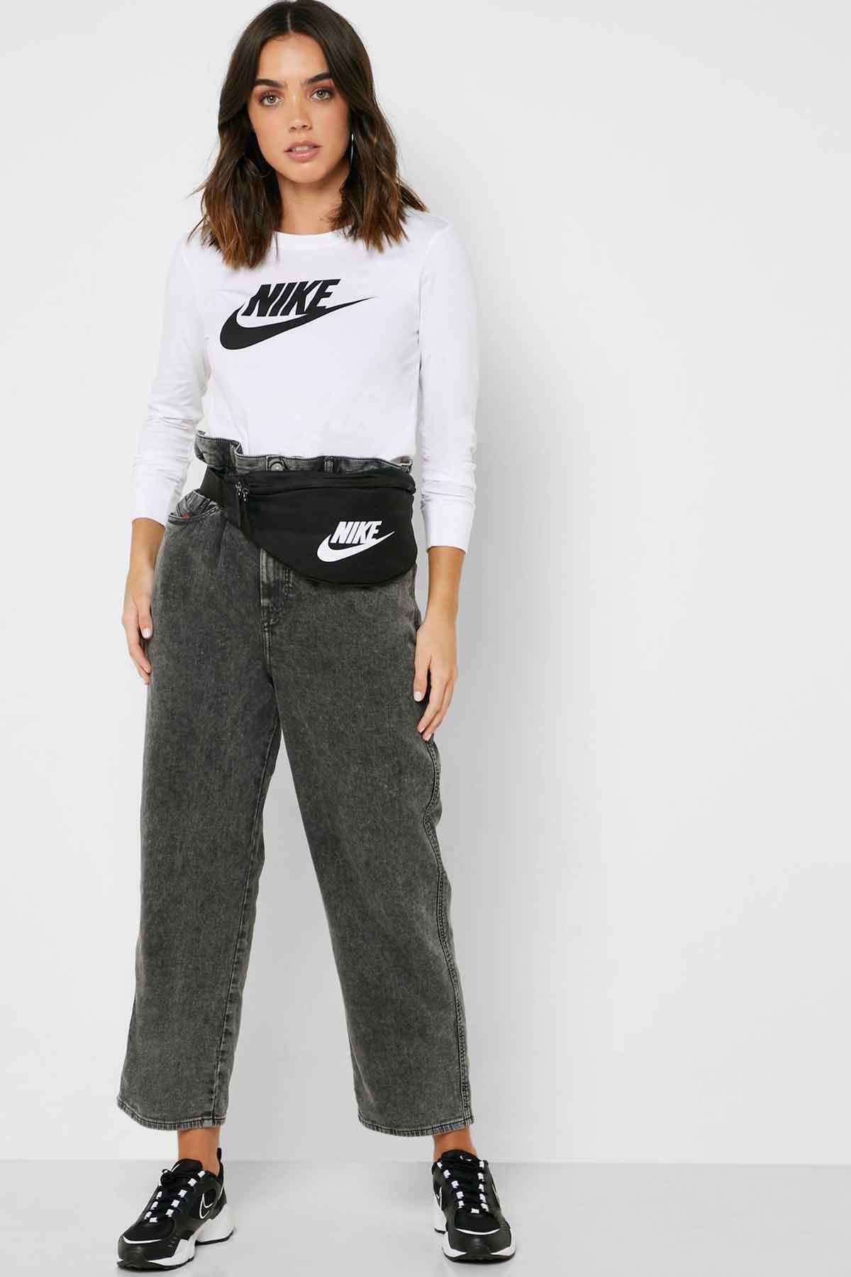 NIKESweatshirtNike W NSW TEE ESSNTL LS ICON FTR Kadın Sweatshirt BV6171-BEYAZ