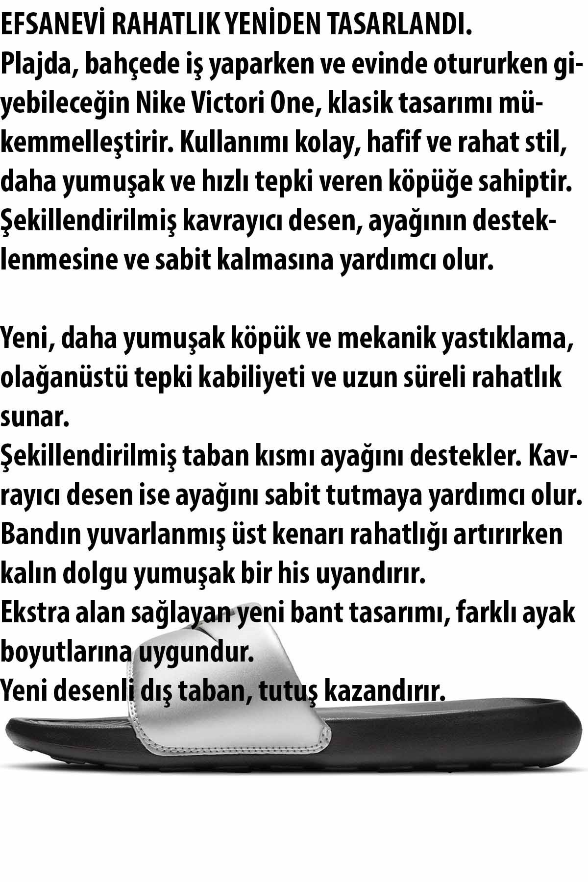 NIKETerlikNike W Victori One Slide Kadın Terlik Ayakkabı CN9677-006-Gri