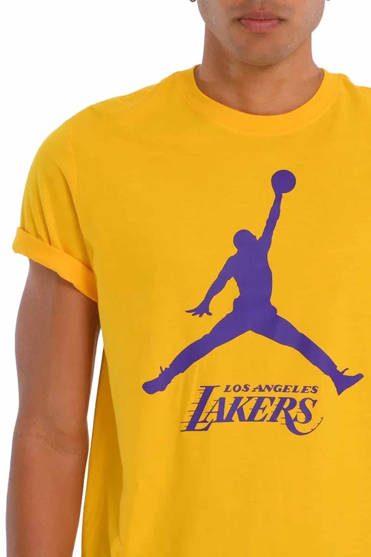 NIKETişörtNike Lal M Es Nba Jdn Ss Tee Erkek Tişört FB9827-728-Sarı