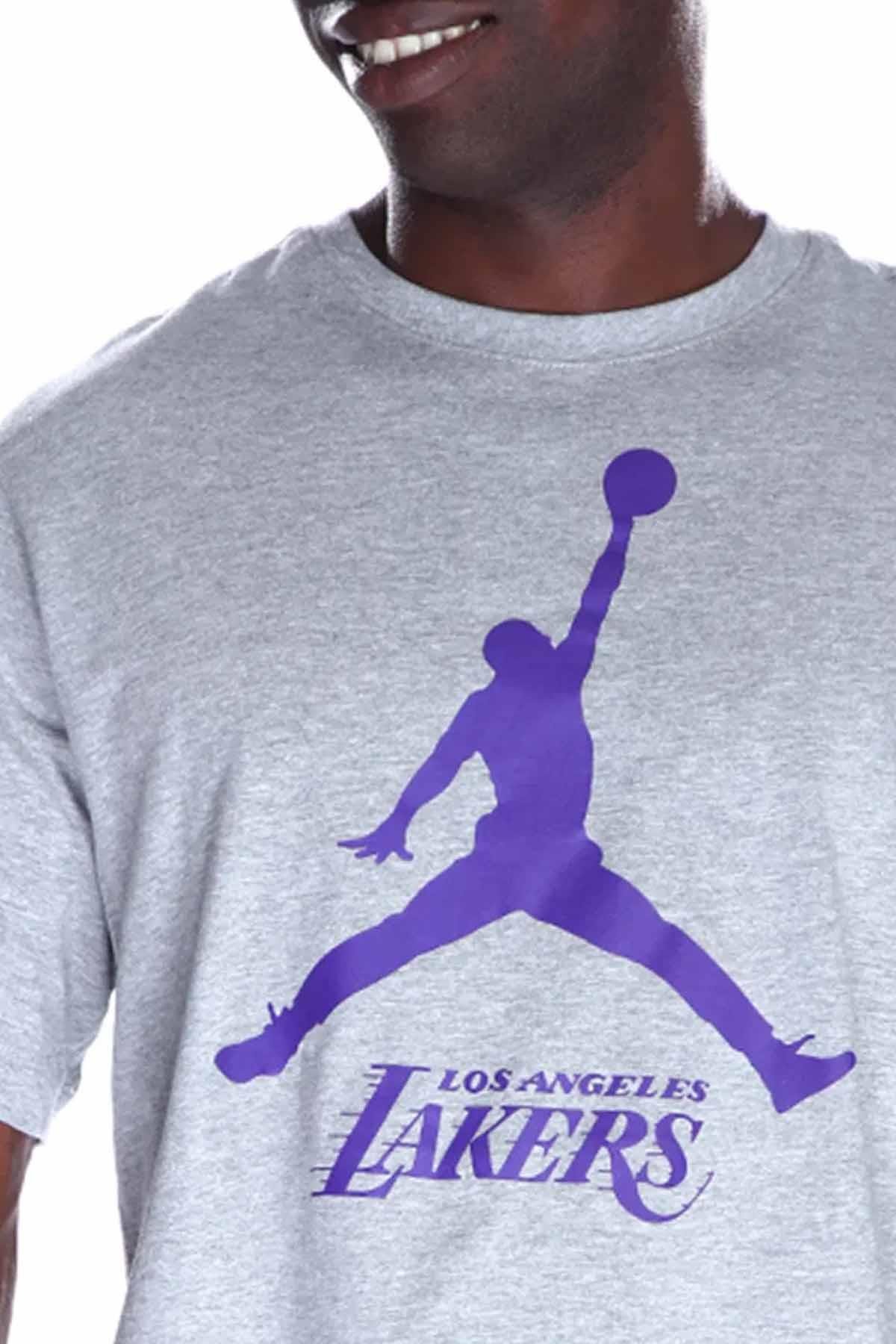 NIKETişörtNike Lal M Es Nba Jdn Ss Tee Erkek Tişört FB9827-063-Gri