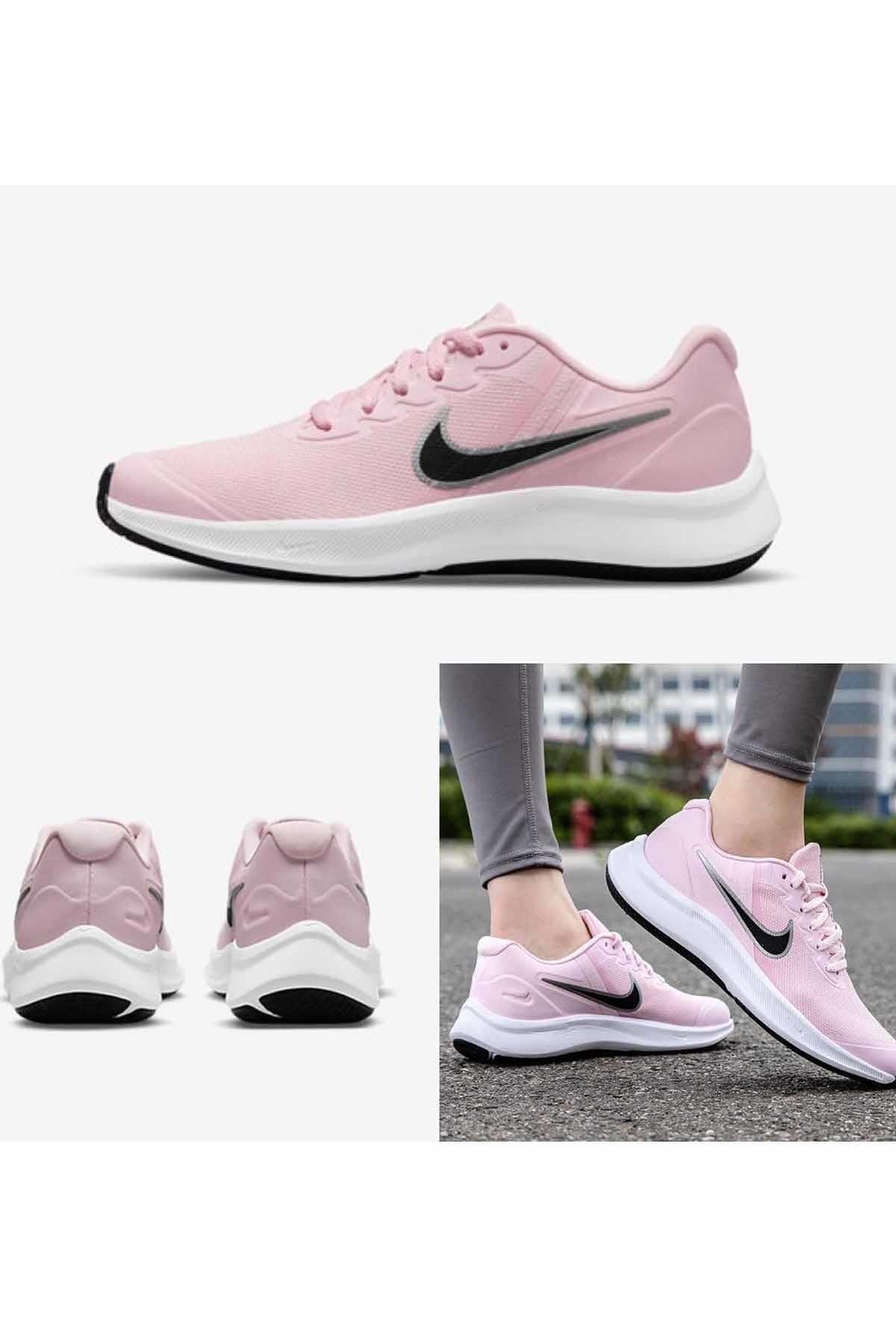 NIKEYürüyüş KoşuNike Star Runner 3 (Gs) Kadın Yürüyüş Koşu Ayakkabı DA2776-601-PEMBE