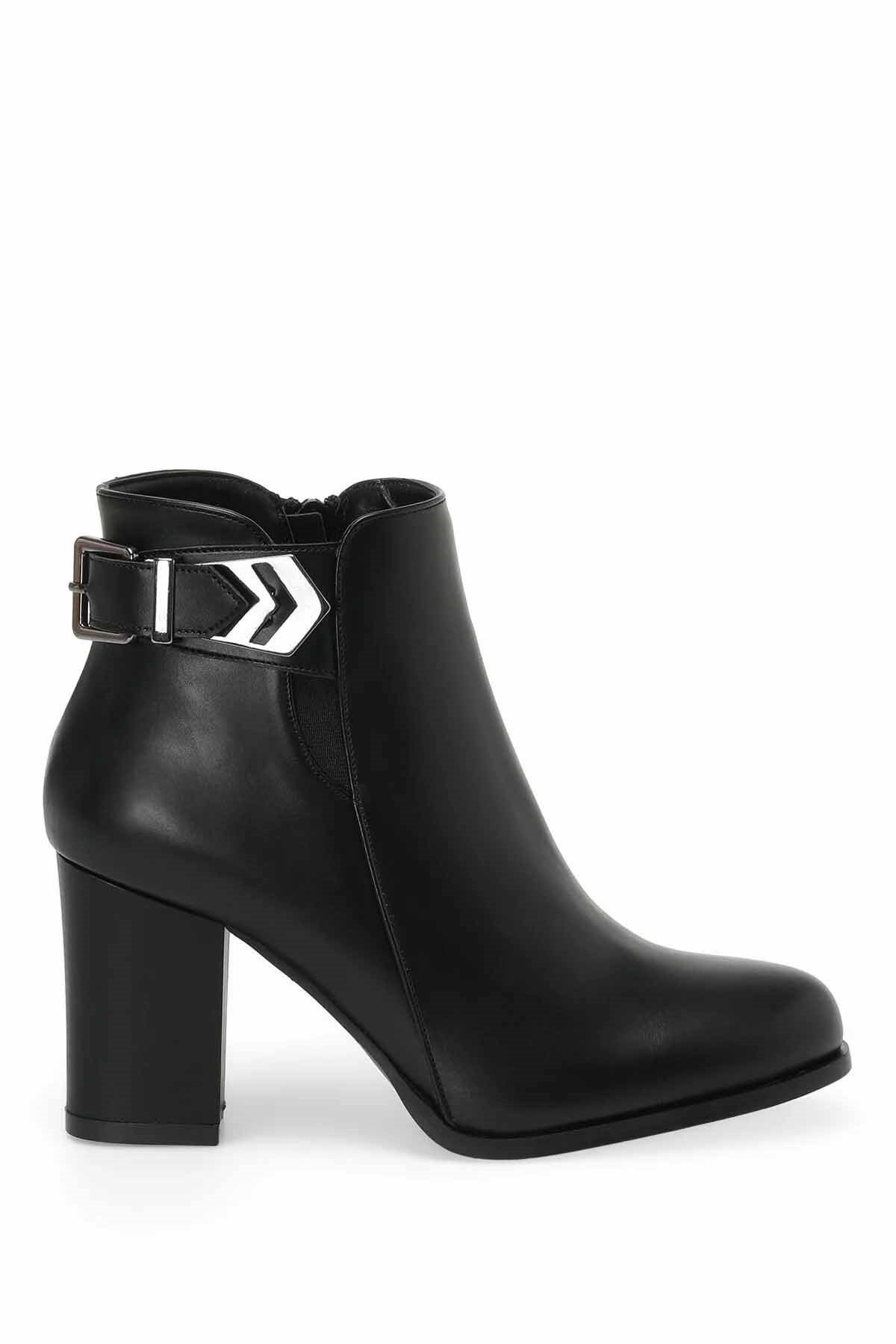 POLARİSBotPolaris Kadın Deri Yandan  Fermuarlı Yüksek Topuklu Bot Kadın Bot A1011832470801SIYAH