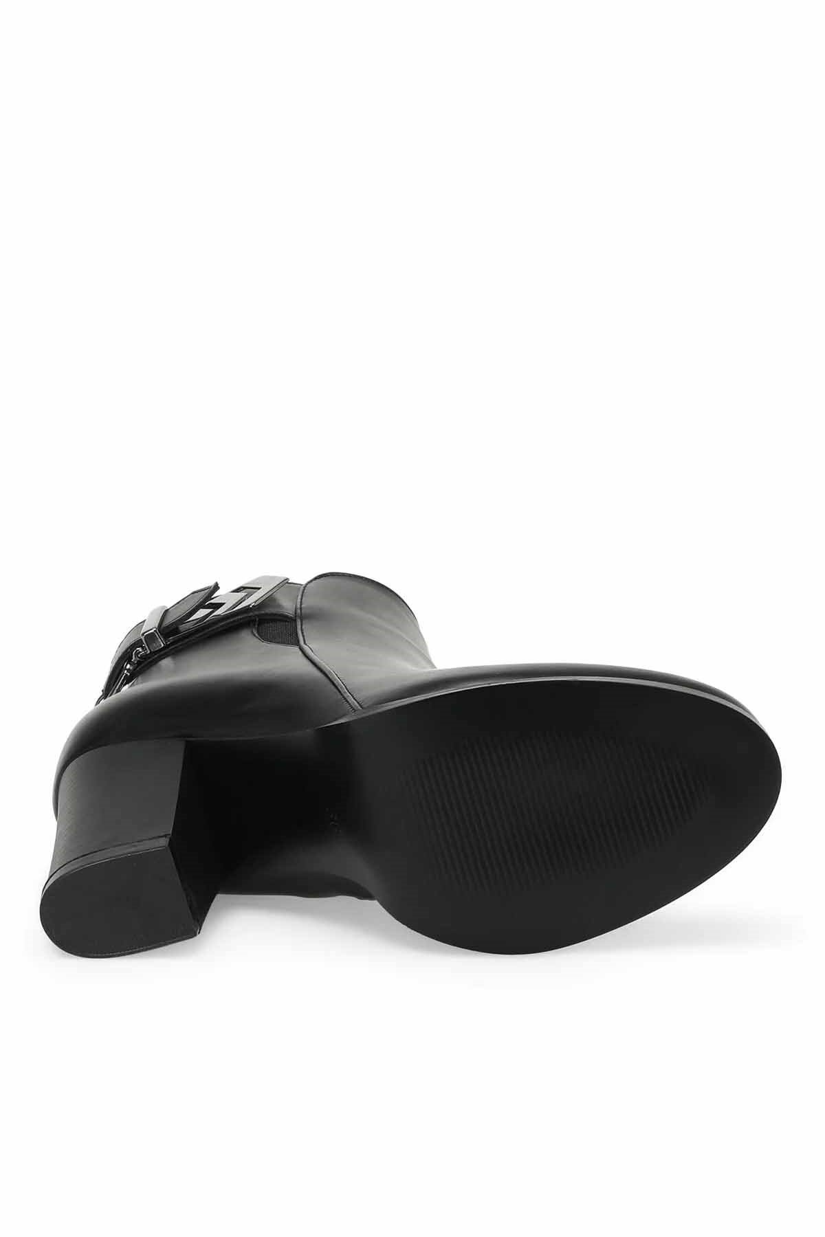 POLARİSBotPolaris Kadın Deri Yandan  Fermuarlı Yüksek Topuklu Bot Kadın Bot A1011832470801SIYAH