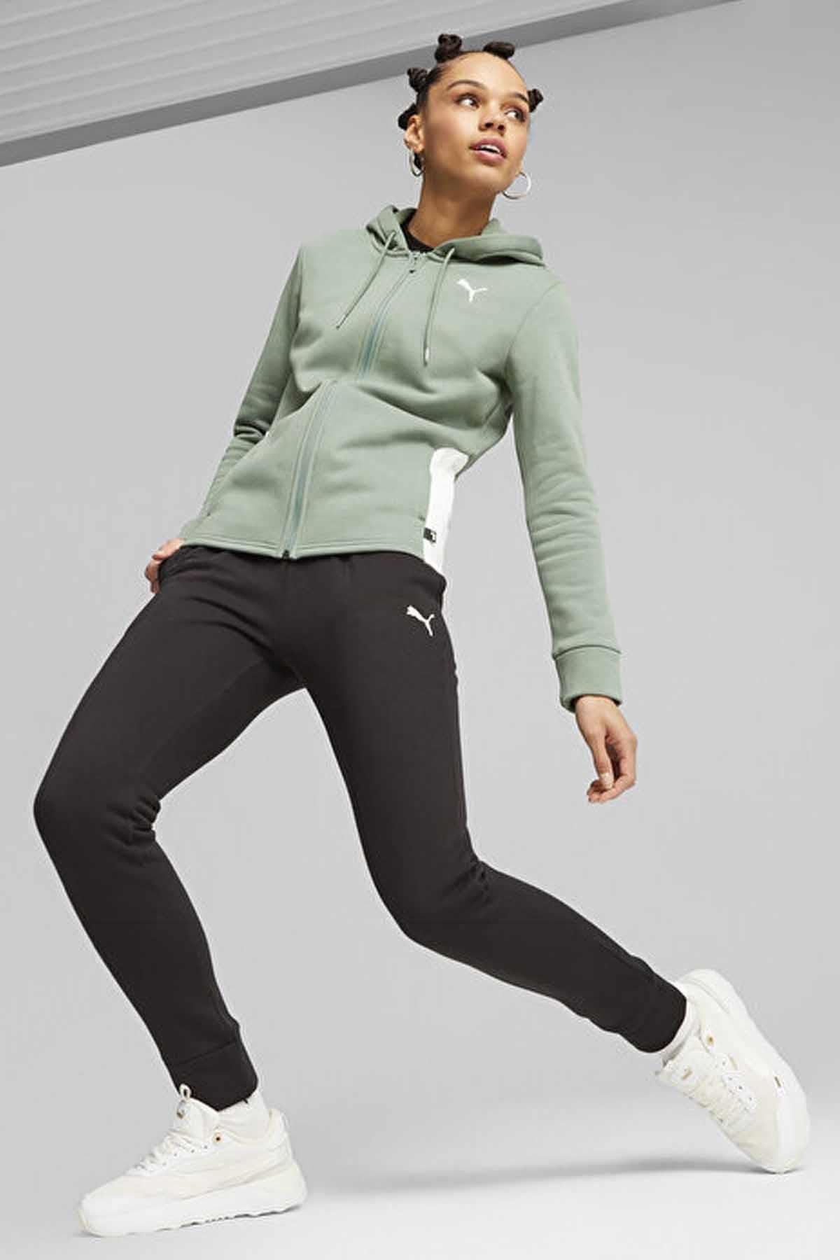 PUMAEşofman TakımPuma Kadın Pamuk Kumaş Kadın Eşofman Takım 622637-44 Siyah-YŞL