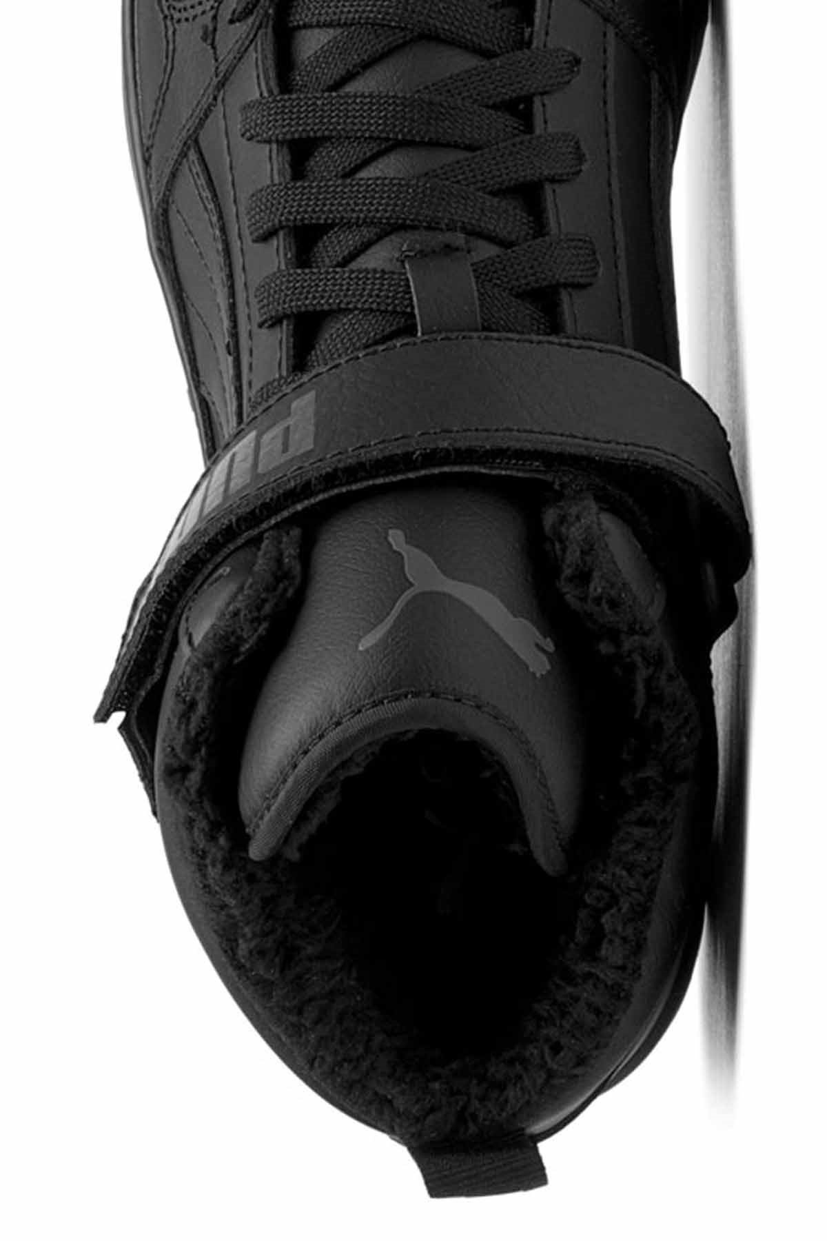 PUMAGünlük SporPuma Rebound Mid Strap WTR Deri İçi Kürklü Unisex Günlük Spor Ayakkabı 386376 01 Siyah