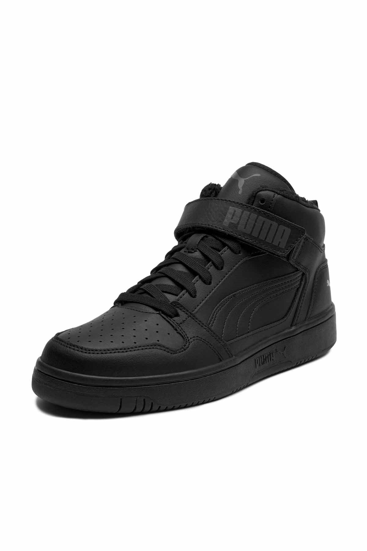 PUMAGünlük SporPuma Rebound Mid Strap WTR Deri İçi Kürklü Unisex Günlük Spor Ayakkabı 386376 01 Siyah
