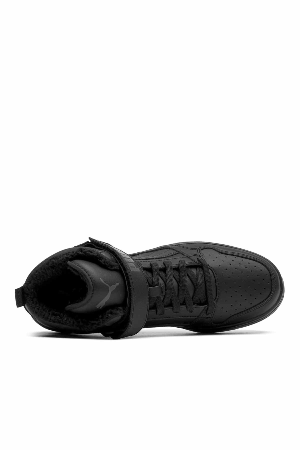 PUMAGünlük SporPuma Rebound Mid Strap WTR Deri İçi Kürklü Unisex Günlük Spor Ayakkabı 386376 01 Siyah