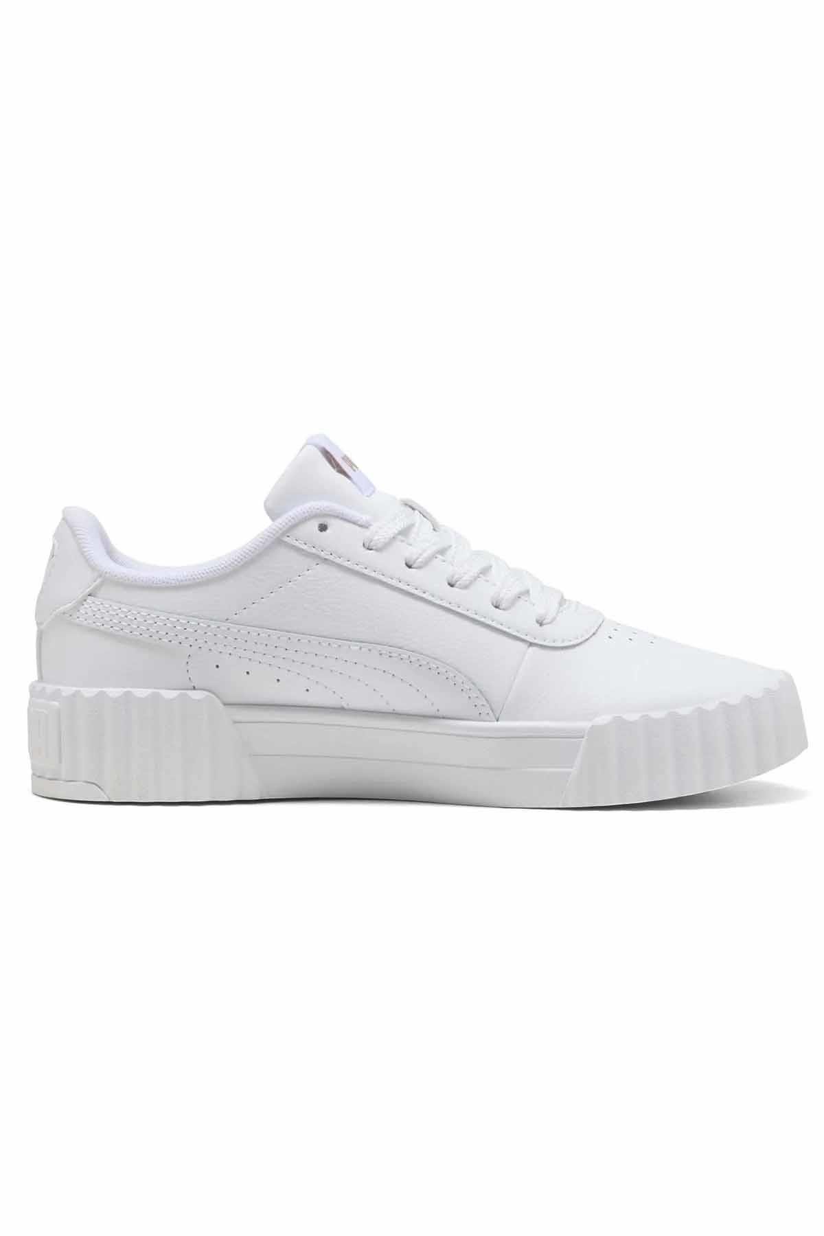 PUMASneakerPuma Carina 3.0 White-PUMA Gold Kadın Sneaker Ayakkabı 401476-01 Beyaz