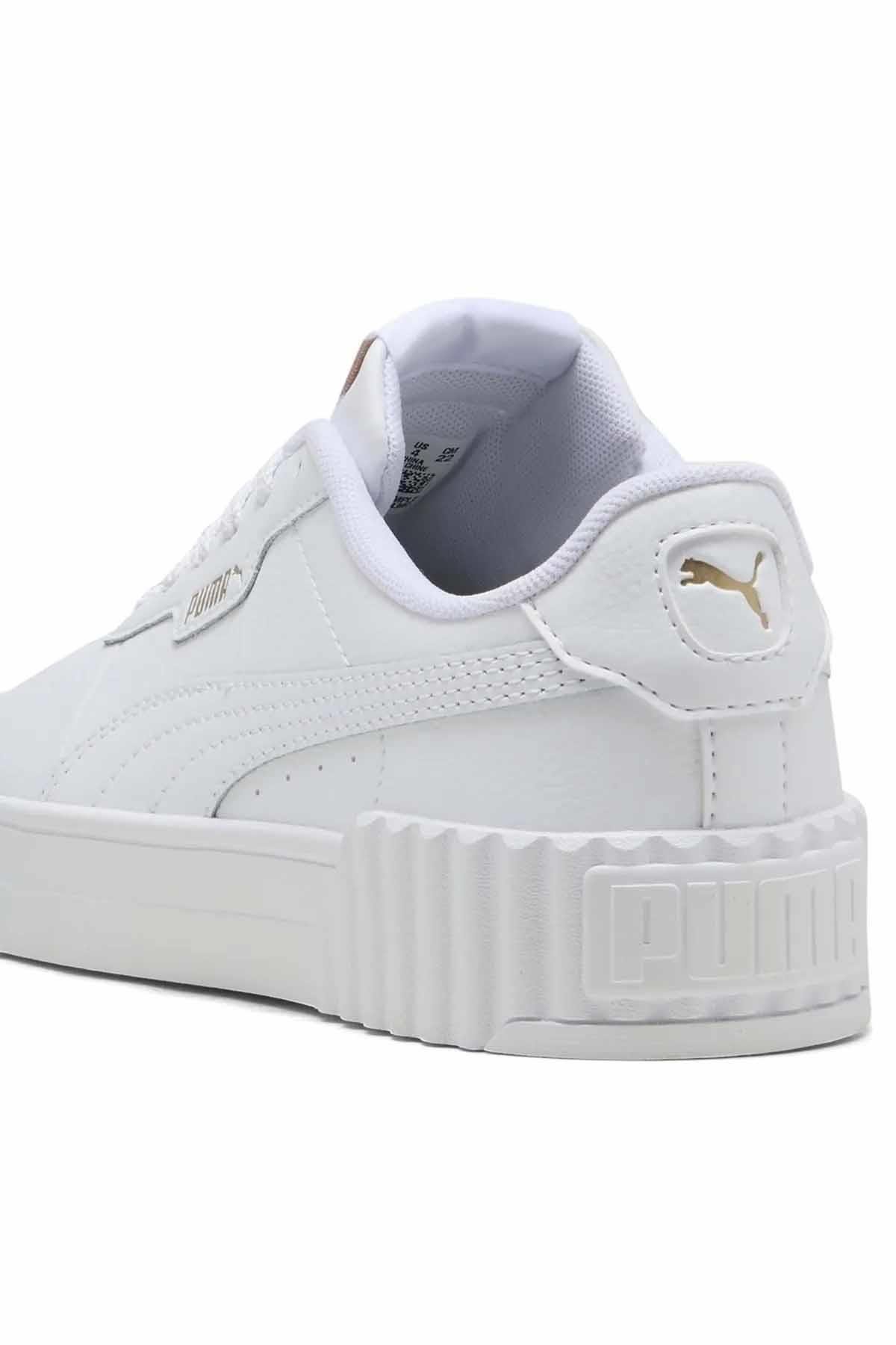 PUMASneakerPuma Carina 3.0 White-PUMA Gold Kadın Sneaker Ayakkabı 401476-01 BEYAZ