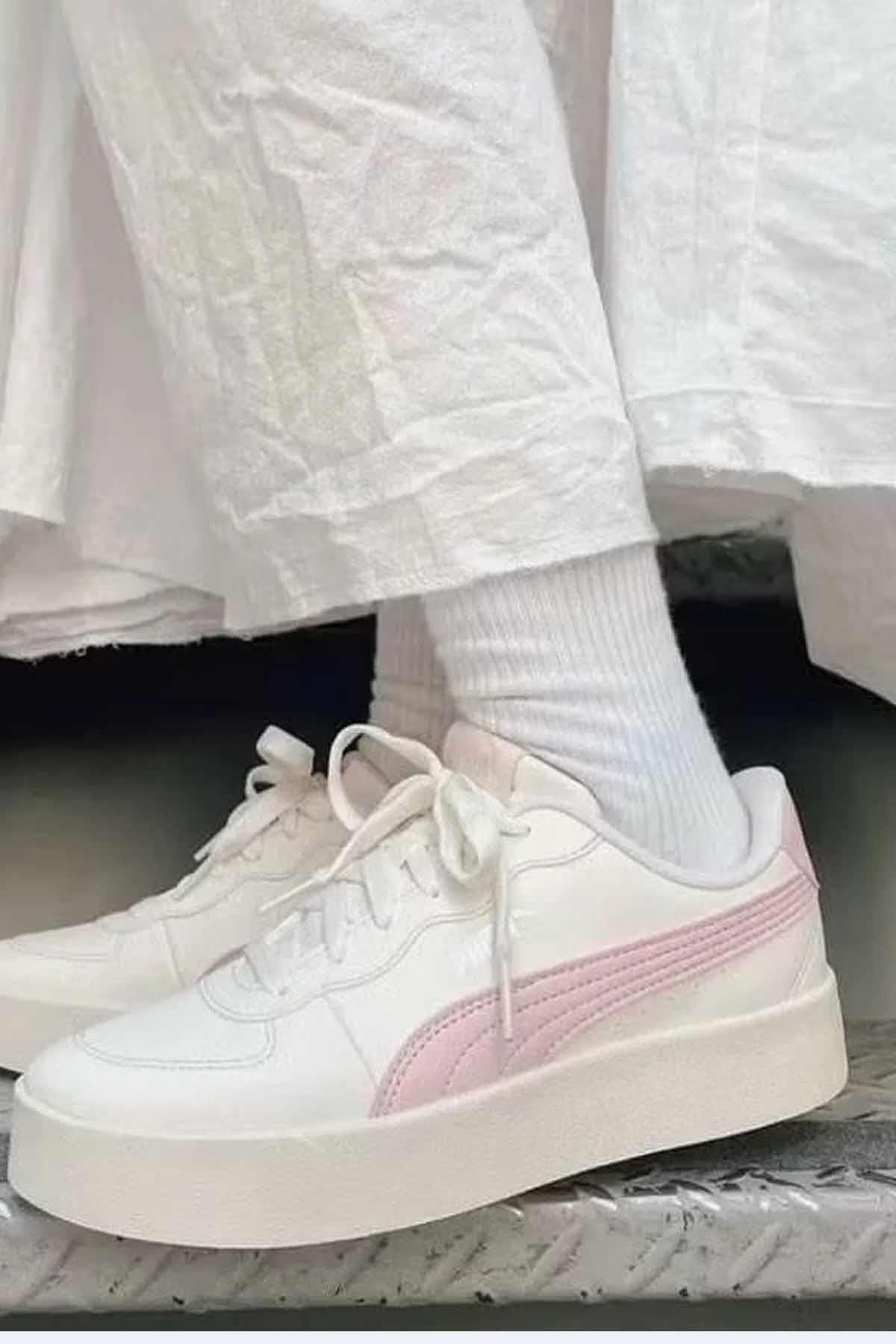 PUMASneakerPuma Kadın Snekars Yüksek Taban Spor Ayakkabı Kadın Sneaker Ayakkabı 380147-05-2 Bej