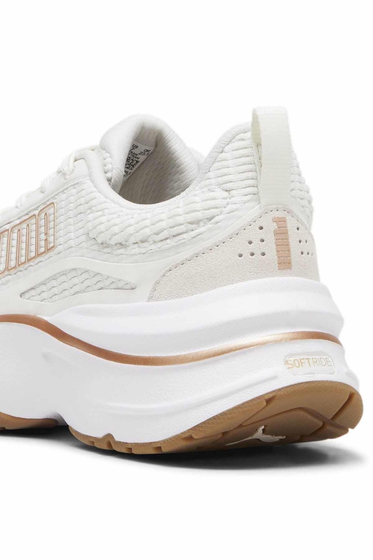 PUMASneakerPuma Softride Divine Wn s-Vapor Gray-PUMA Gold-Gum Kadın Sneaker Ayakkabı 310163-03 BEYAZ