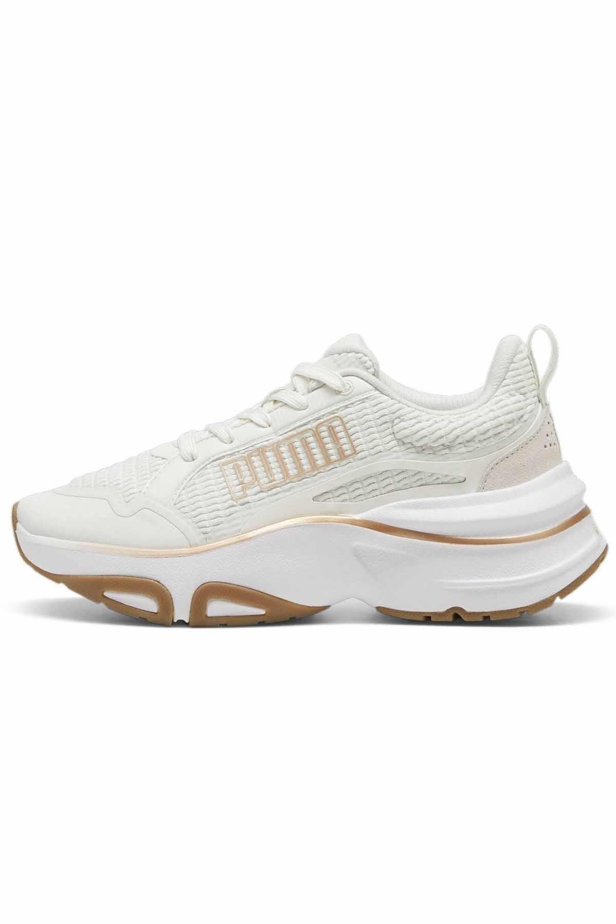 PUMASneakerPuma Softride Divine Wn s-Vapor Gray-PUMA Gold-Gum Kadın Sneaker Ayakkabı 310163-03 BEYAZ