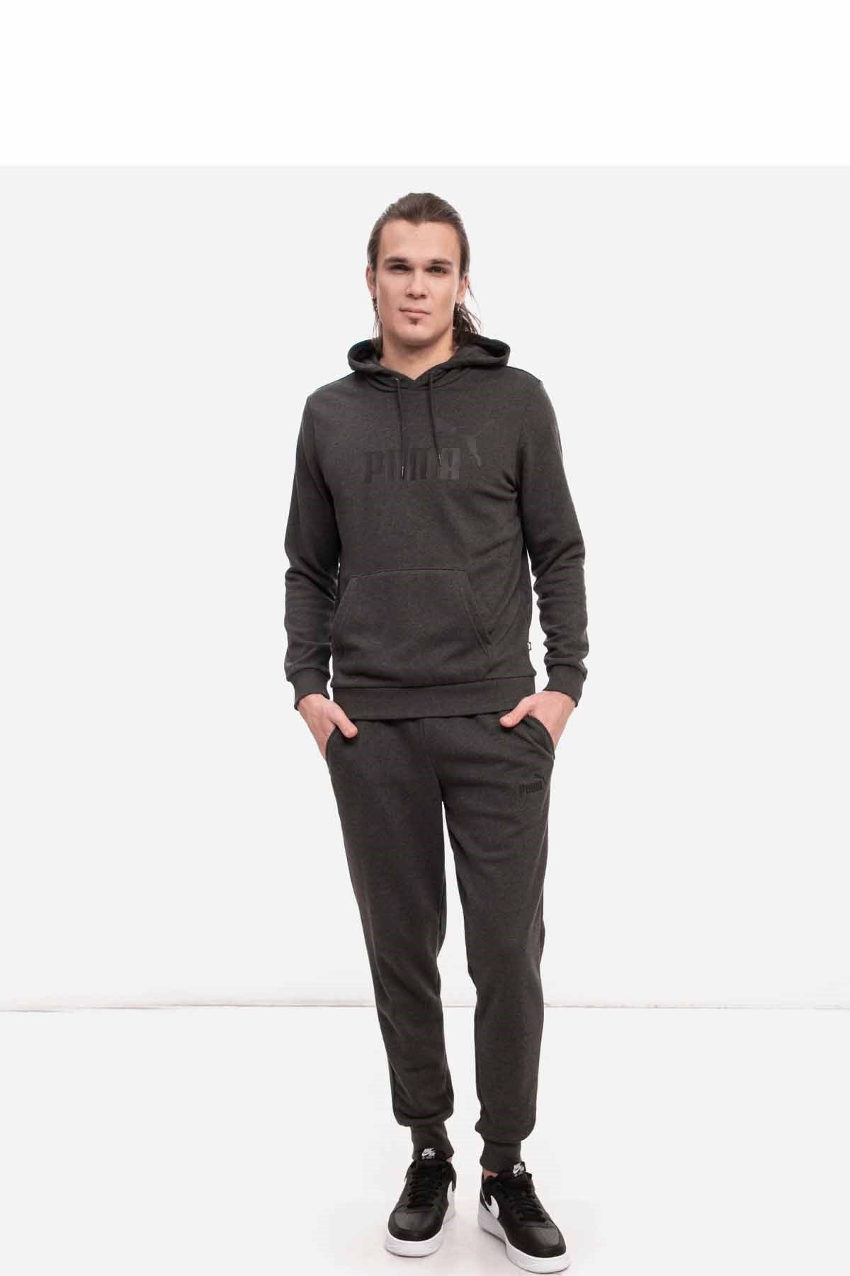 PUMASweatshirtPuma ESS Big Logo Hoodie Erkek Sweatshirt 586688 07 Dark Gray