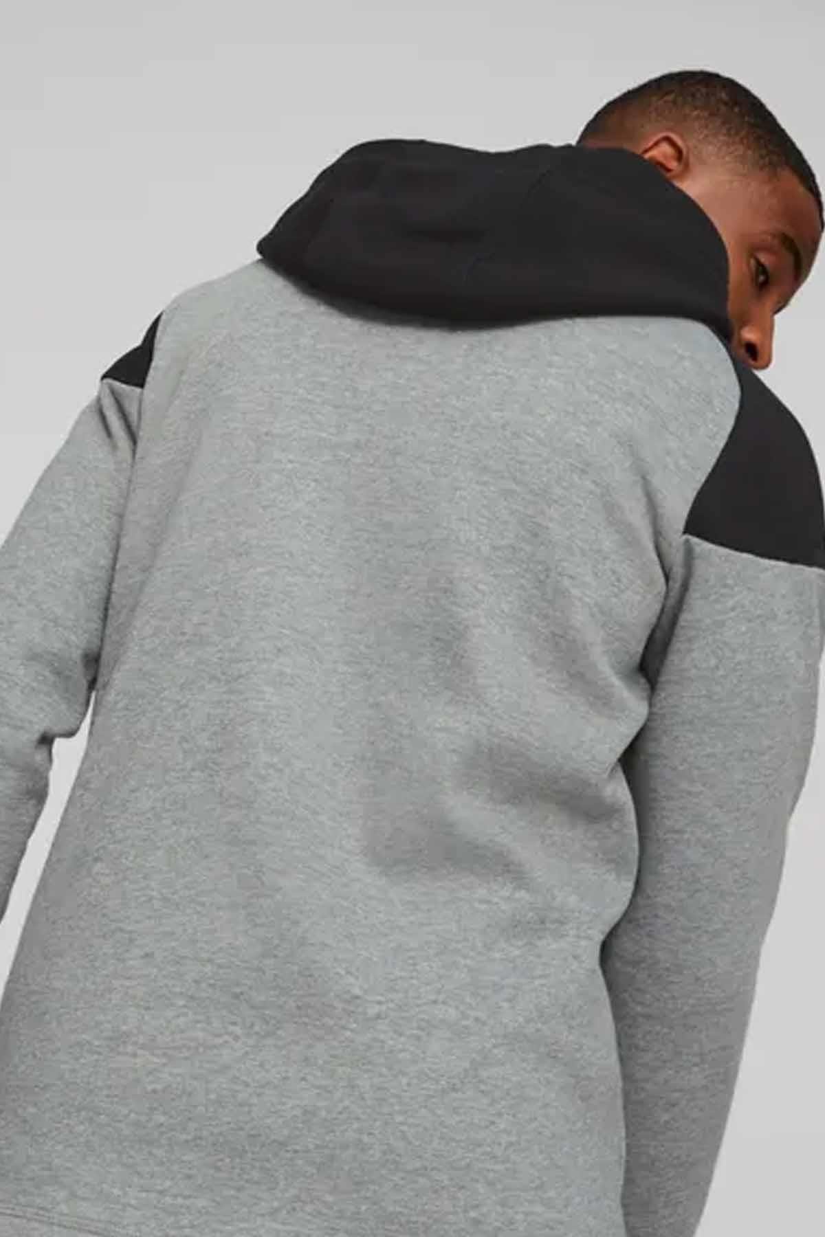 PUMASweatshirtPuma Sweatshirt Team CUP Casuals Hooded Jkt Erkek Sweatshirt 657987-13 Gri/Siyah