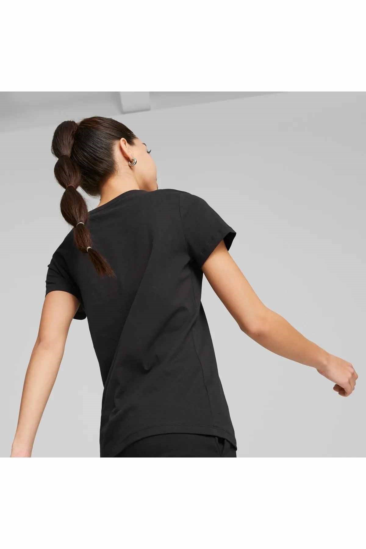 PUMATişörtPuma Ess Logo Power Tee Kadın Tişört 673677-01 Siyah