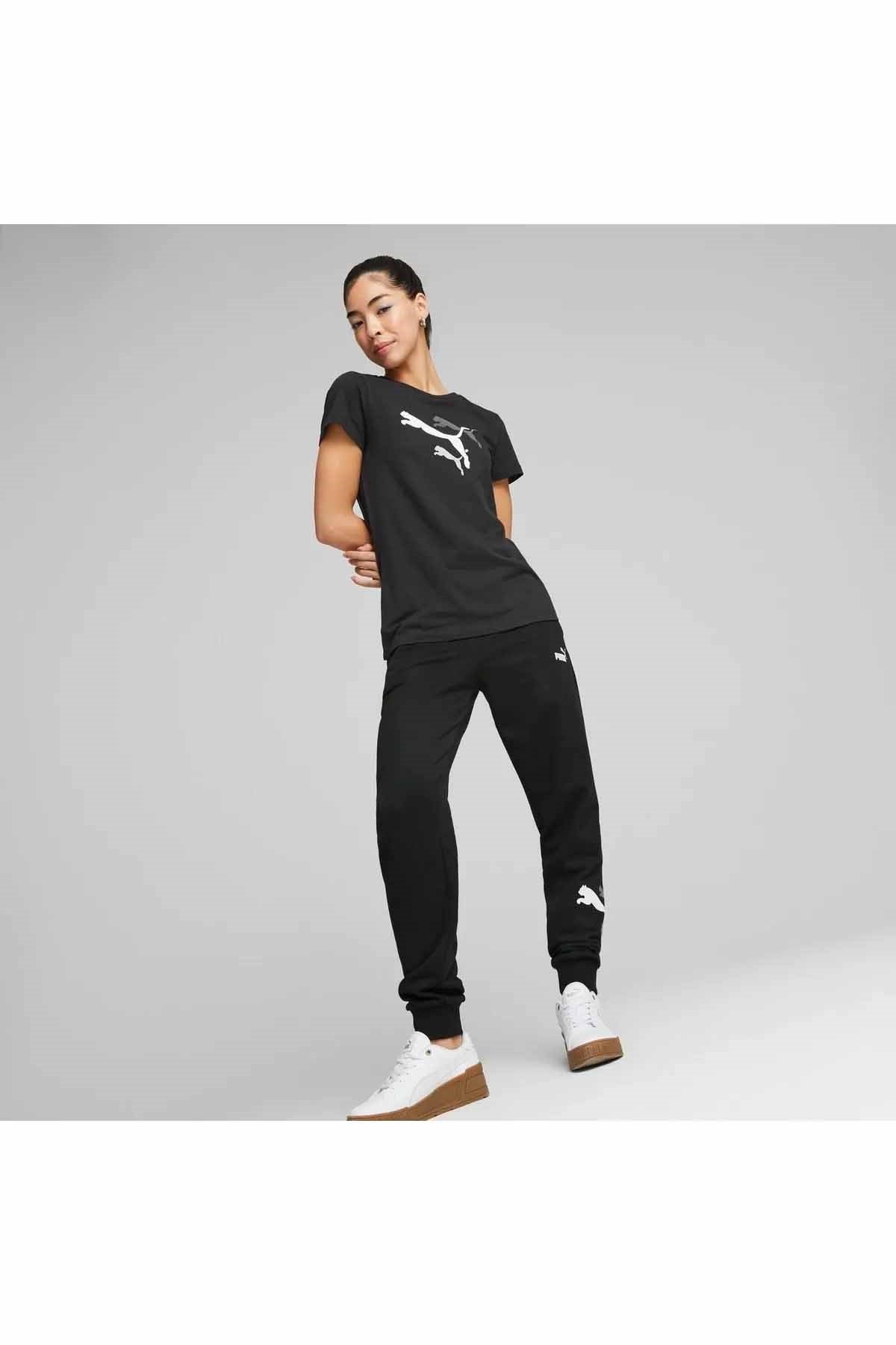 PUMATişörtPuma Ess Logo Power Tee Kadın Tişört 673677-01 Siyah