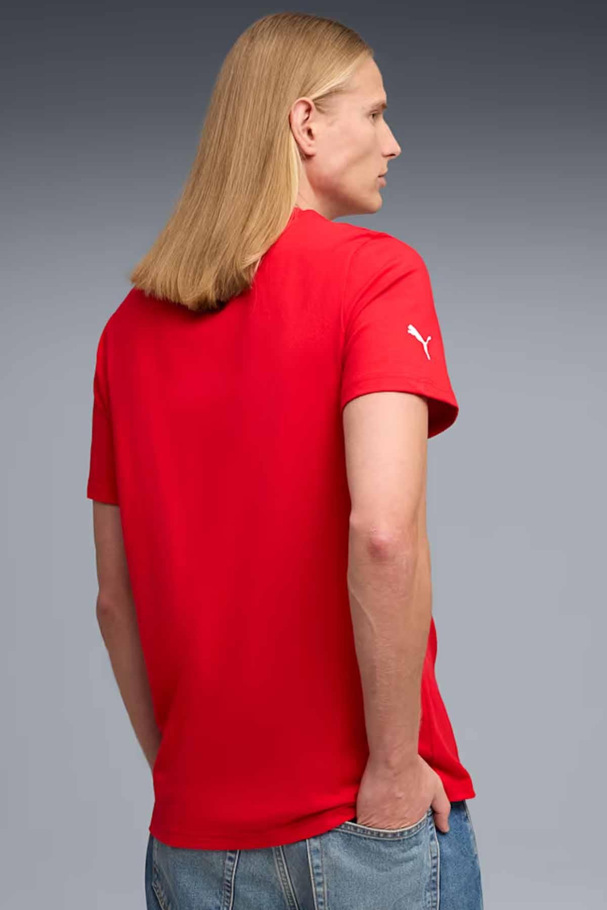 PUMATişörtPuma Ferrari Colored Shield Tee Erkek Tişört 635310-02 Kırmızı